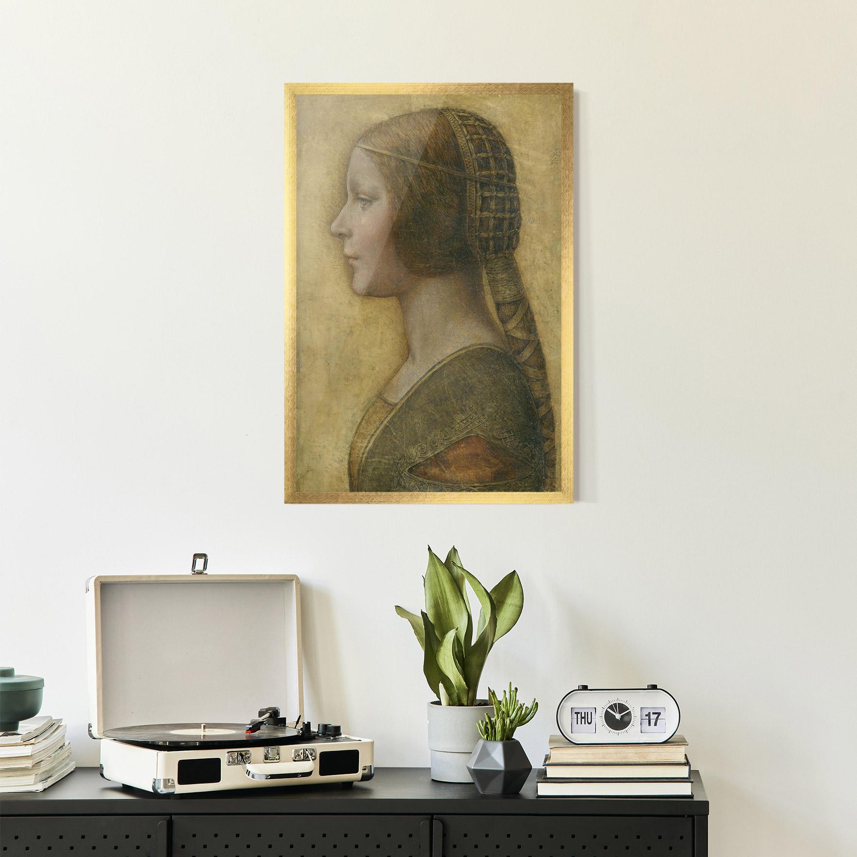 Gerahmte Poster Profile Of A Young Fiancee Da Vinci mockup 2