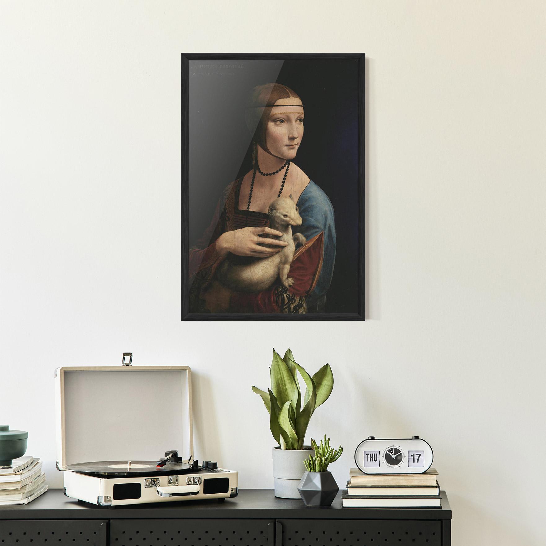 Gerahmte Poster Lady With An Ermine Leonardo Da Vinci mockup 2