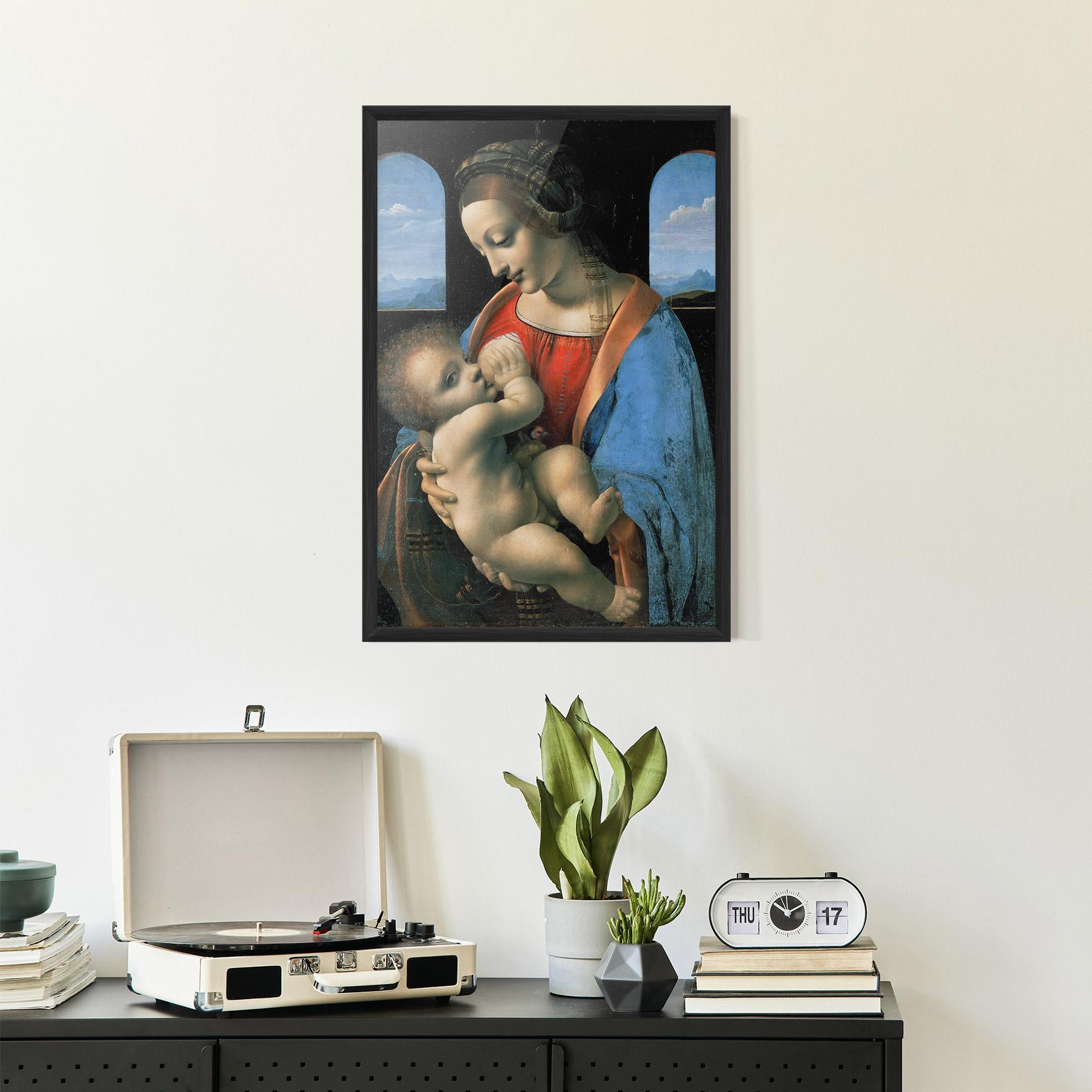 Gerahmte Poster Leonardo Da Vinci Attributed Madonna Litta mockup 2