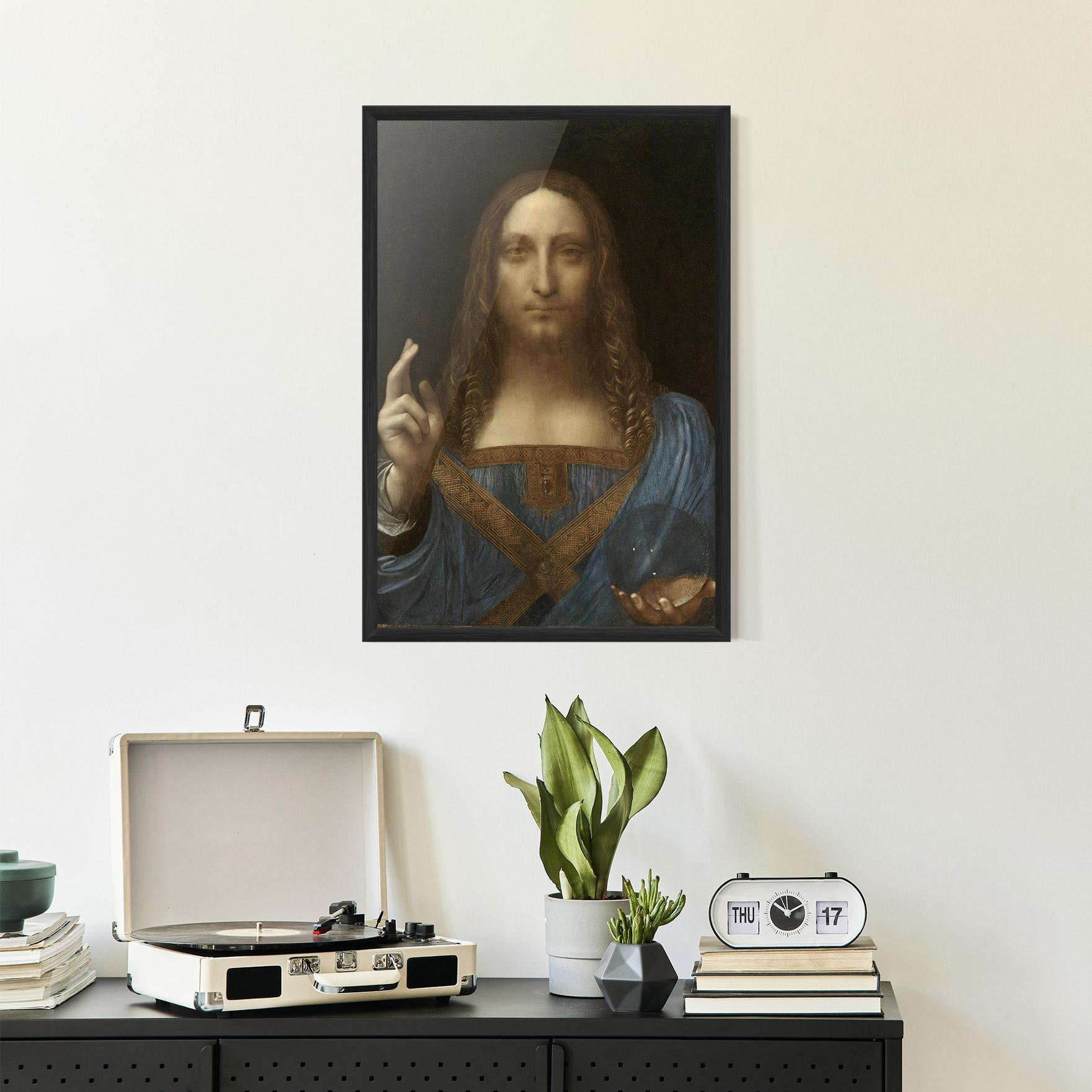 Gerahmte Poster Leonardo Da Vinci Salvator Mundi mockup 2