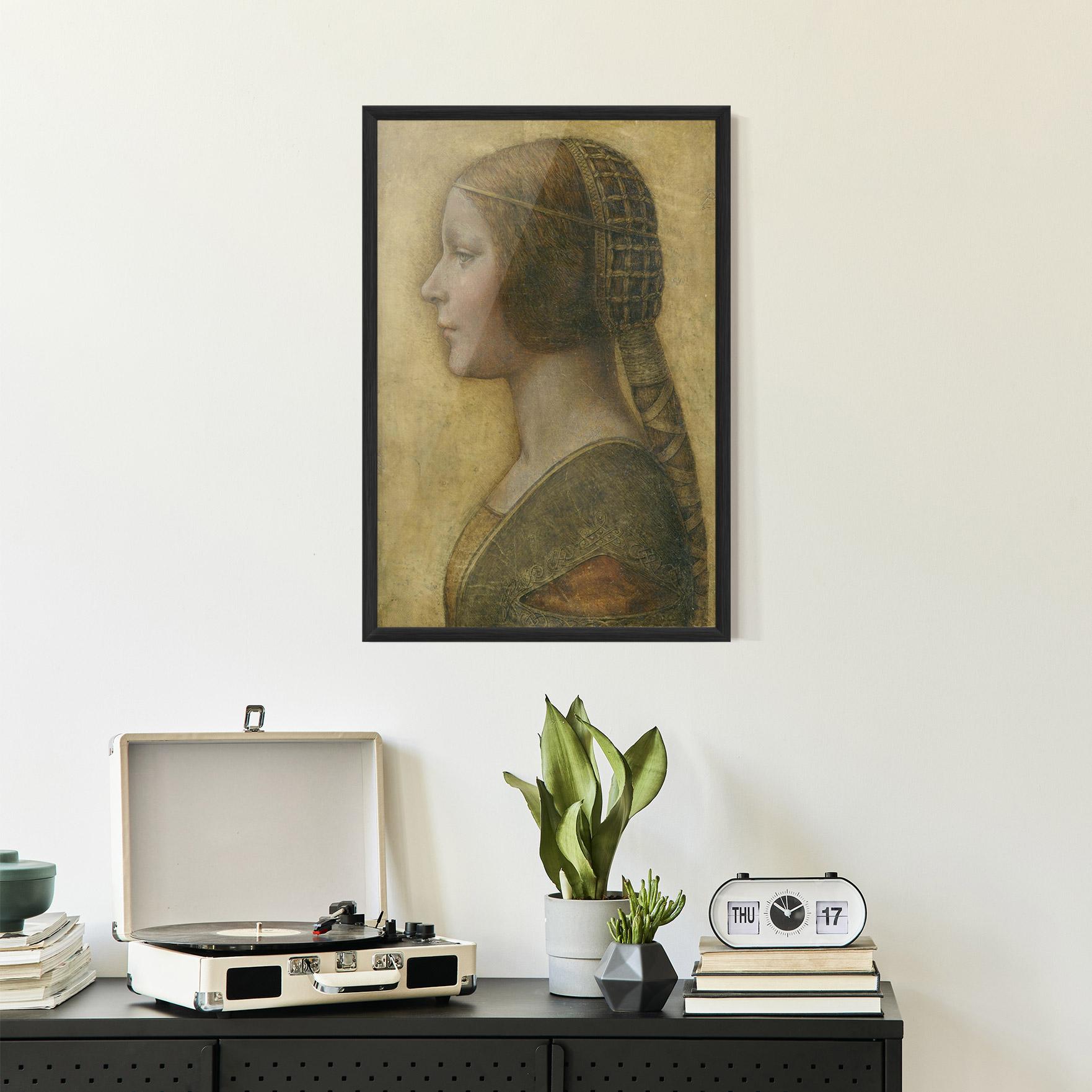 Gerahmte Poster Profile Of A Young Fiancee Da Vinci mockup 2