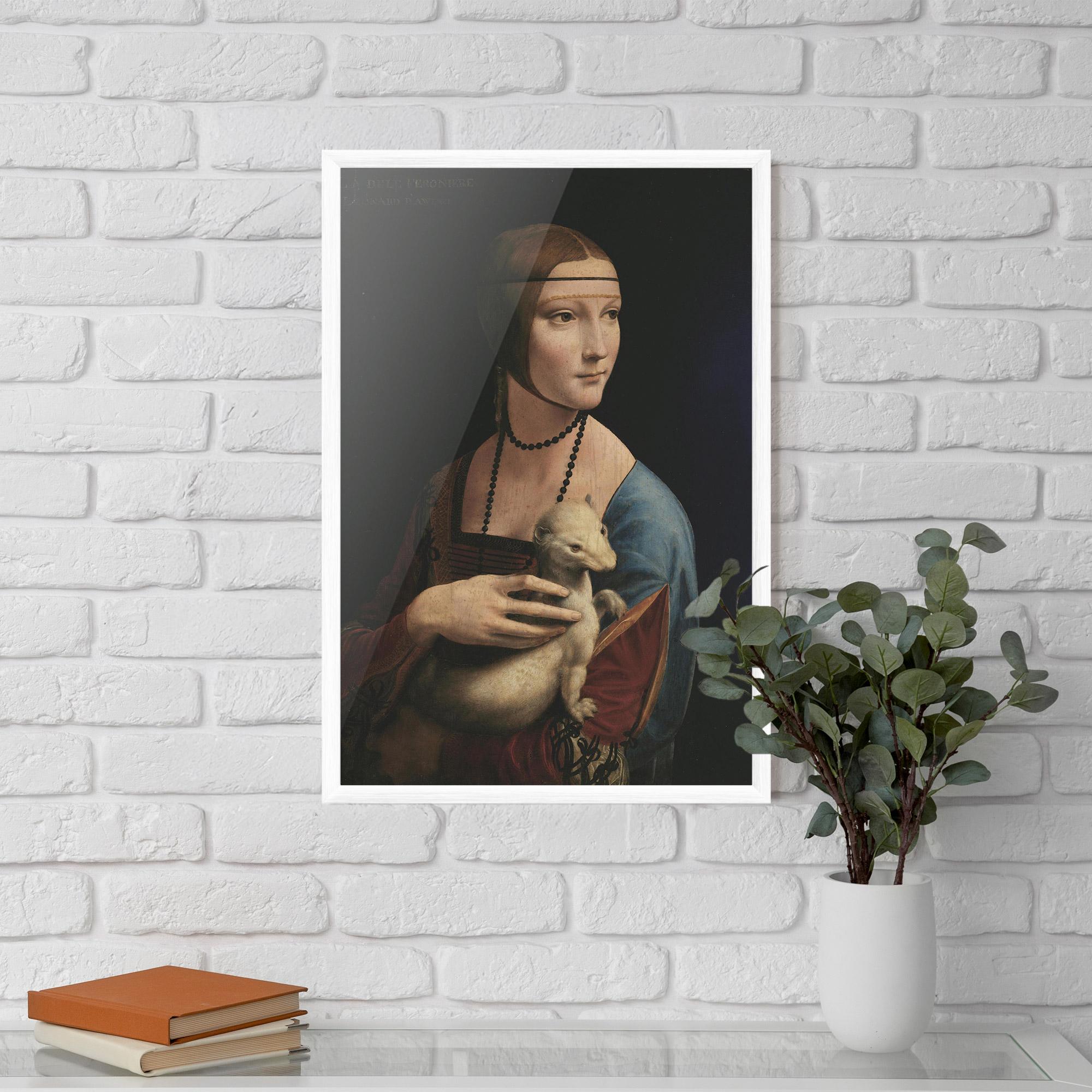Gerahmte Poster Lady With An Ermine Leonardo Da Vinci mockup 5