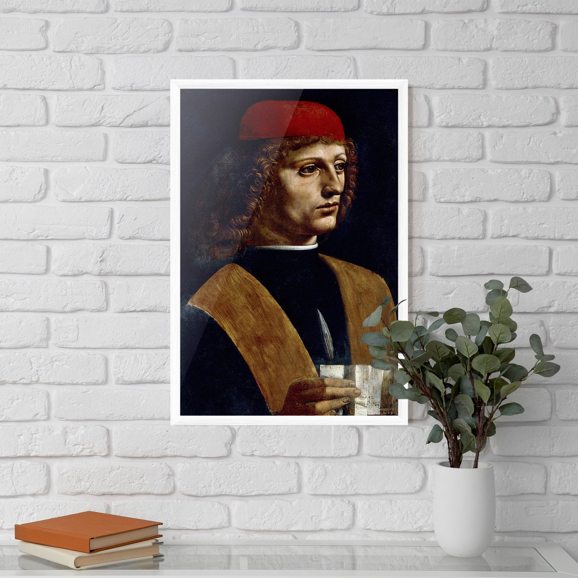 Leonardo Da Vinci's The Portrait Of A Musician mockup 5