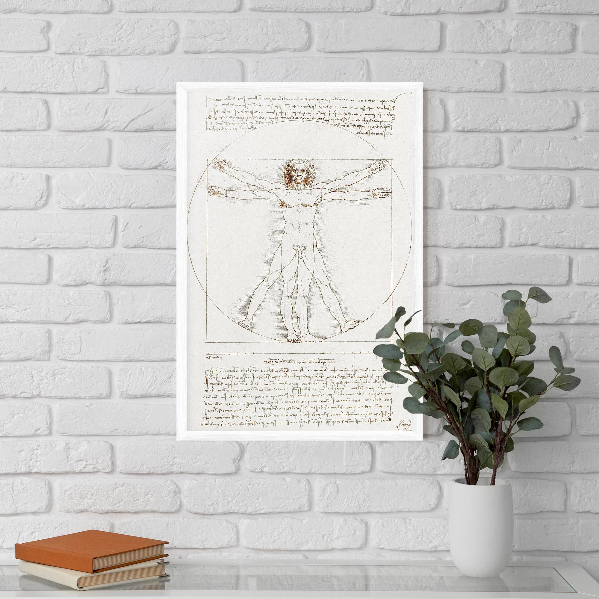 Gerahmte Poster Leonardo Da Vinci's Vitruvian Man mockup 5