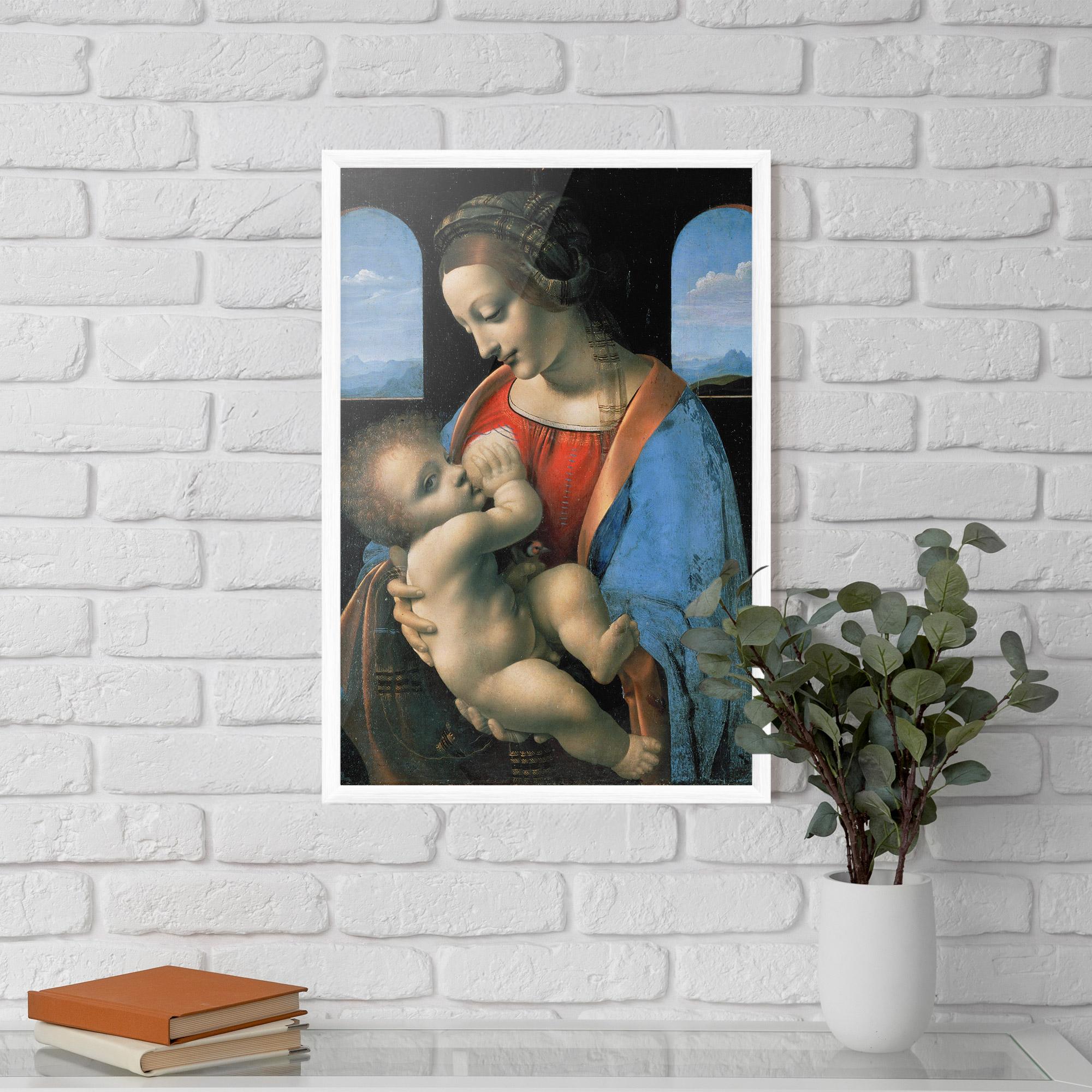Gerahmte Poster Leonardo Da Vinci Attributed Madonna Litta mockup 5