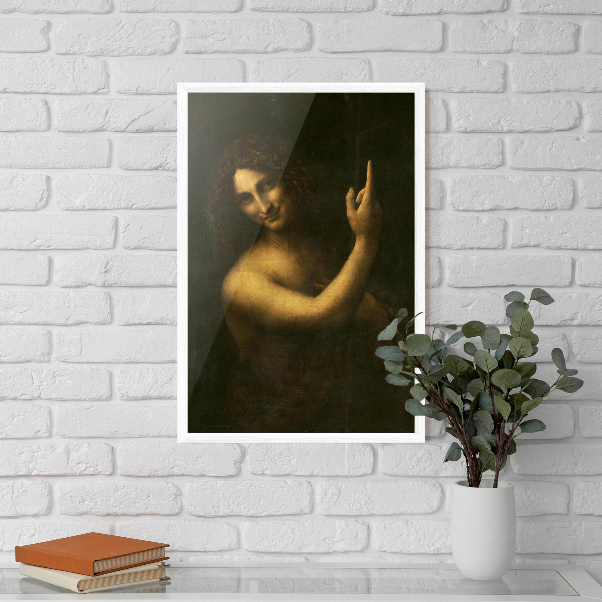 Gerahmte Poster Seonardo Da Vinci Saint John The Baptist mockup 5