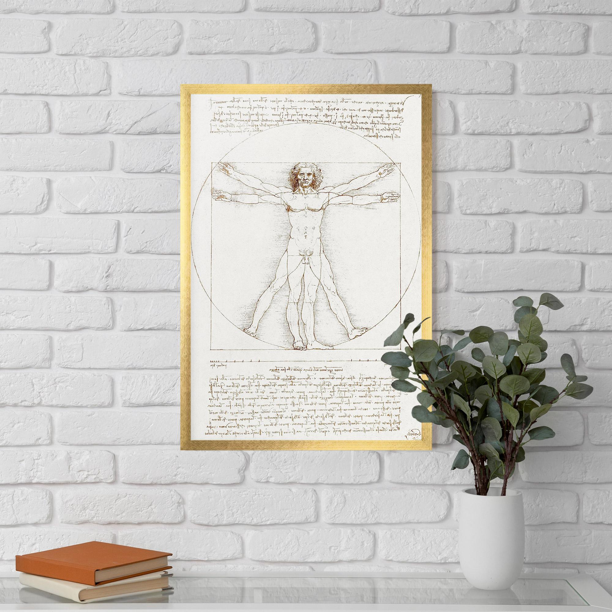Gerahmte Poster Leonardo Da Vinci's Vitruvian Man mockup 5