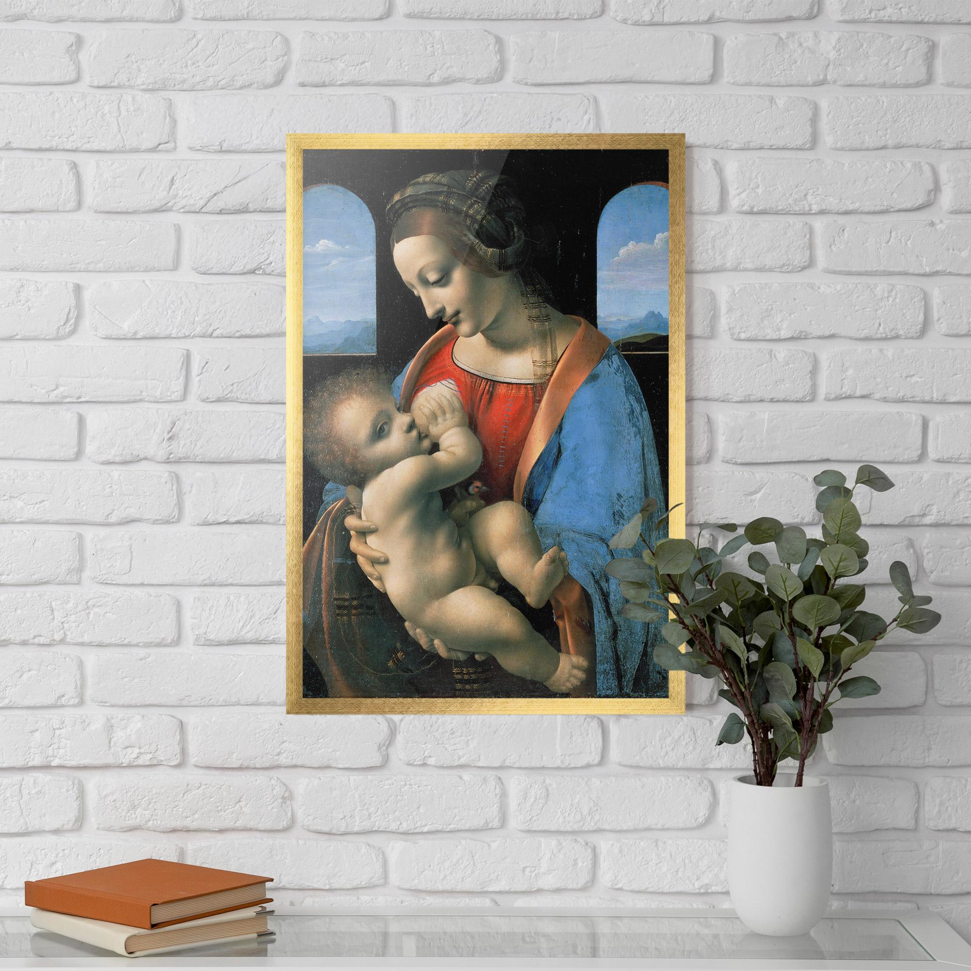 Gerahmte Poster Leonardo Da Vinci Attributed Madonna Litta mockup 5