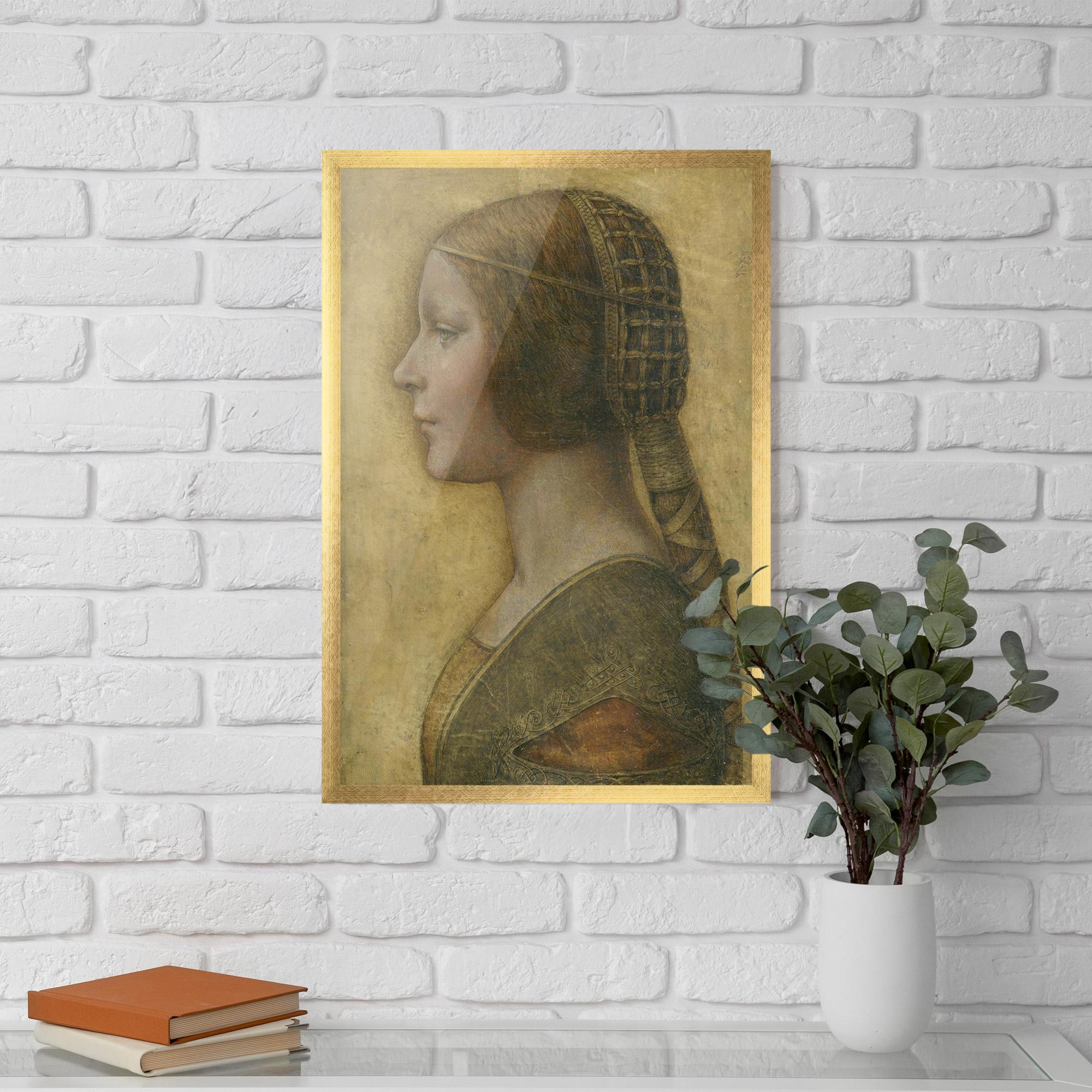 Gerahmte Poster Profile Of A Young Fiancee Da Vinci mockup 5
