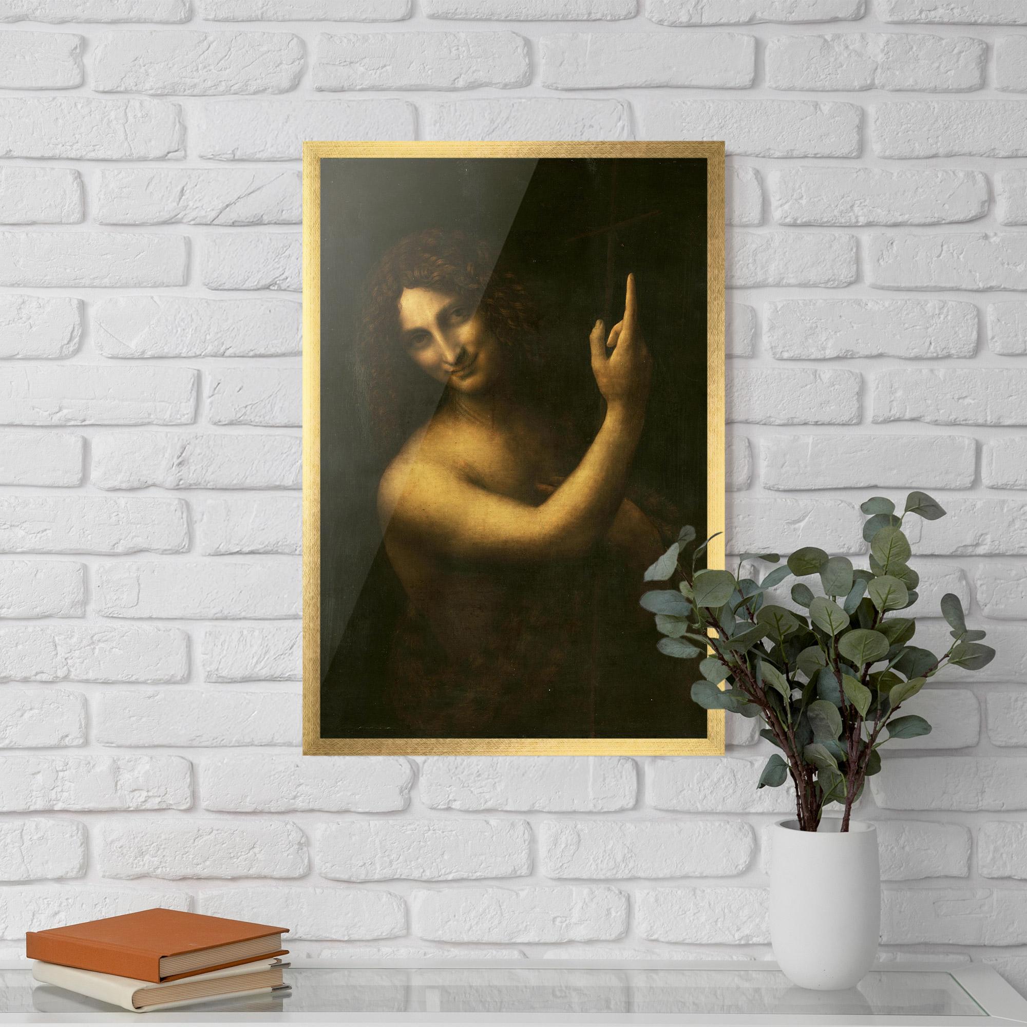 Gerahmte Poster Seonardo Da Vinci Saint John The Baptist mockup 5