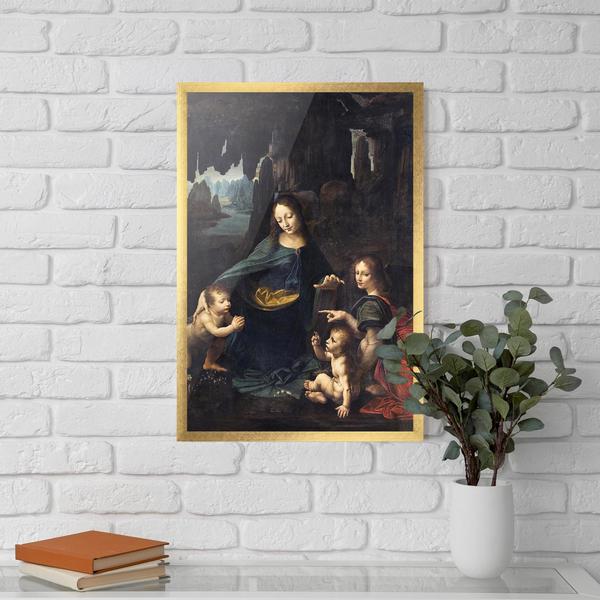 Gerahmte Poster The Virgin Of The Rocks Leonardo Da Vinci mockup 5