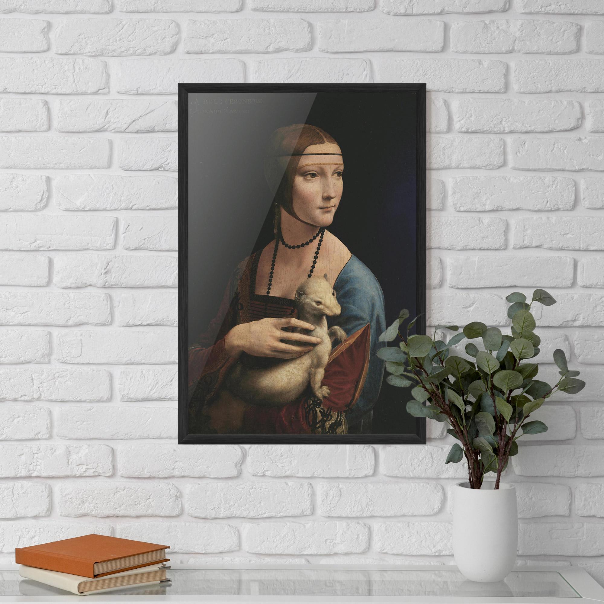 Gerahmte Poster Lady With An Ermine Leonardo Da Vinci mockup 5