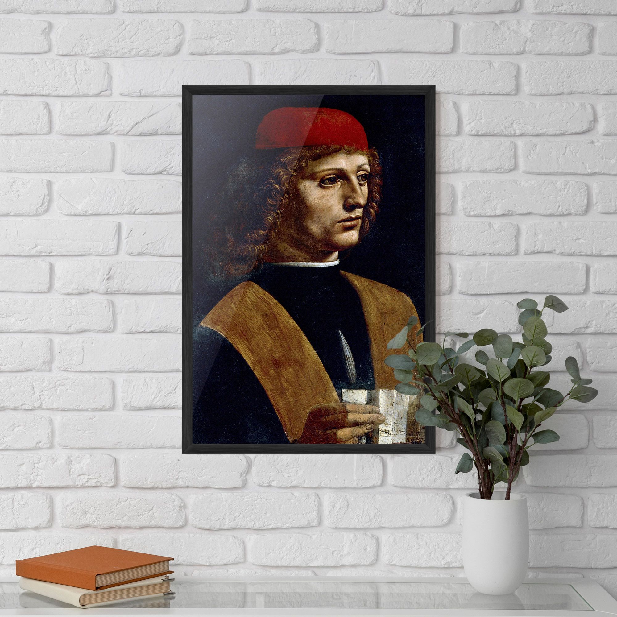 Leonardo Da Vinci's The Portrait Of A Musician mockup 5
