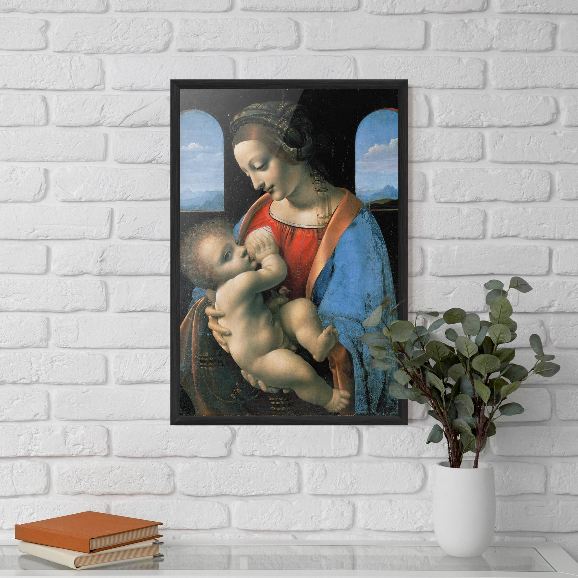 Gerahmte Poster Leonardo Da Vinci Attributed Madonna Litta mockup 5