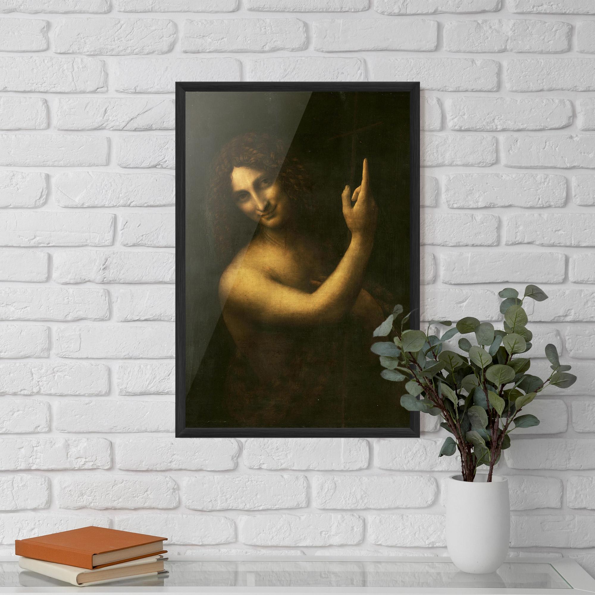 Gerahmte Poster Seonardo Da Vinci Saint John The Baptist mockup 5