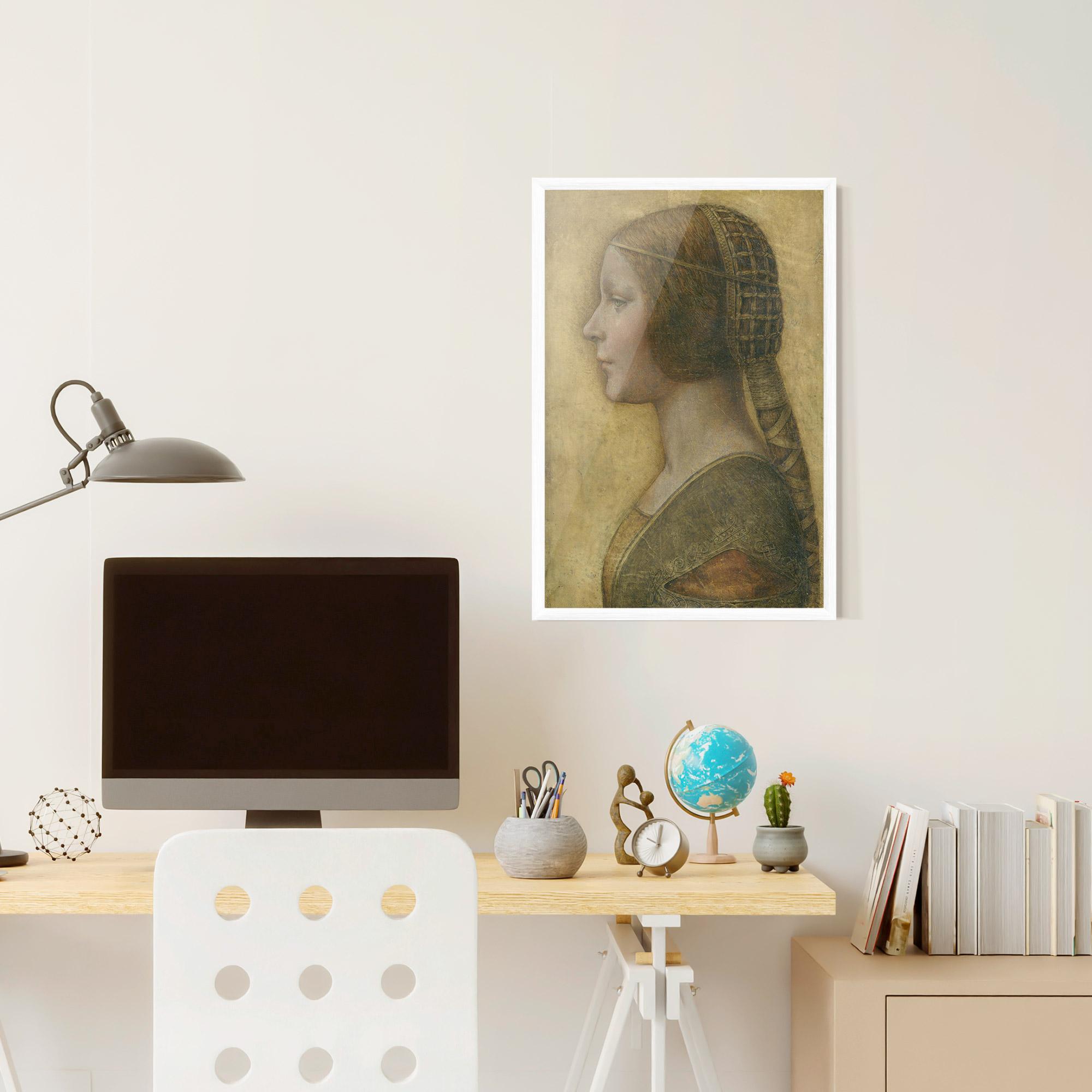 Gerahmte Poster Profile Of A Young Fiancee Da Vinci mockup 6