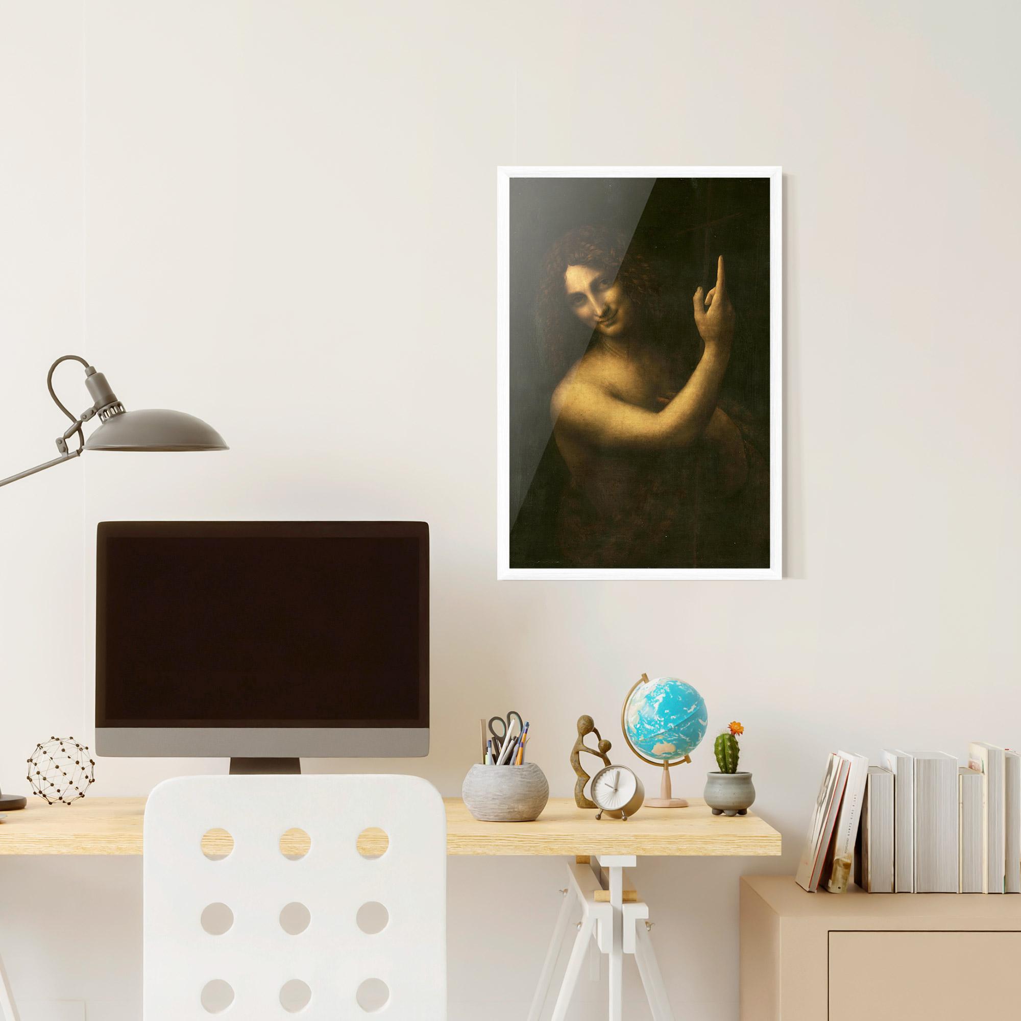 Gerahmte Poster Seonardo Da Vinci Saint John The Baptist mockup 6