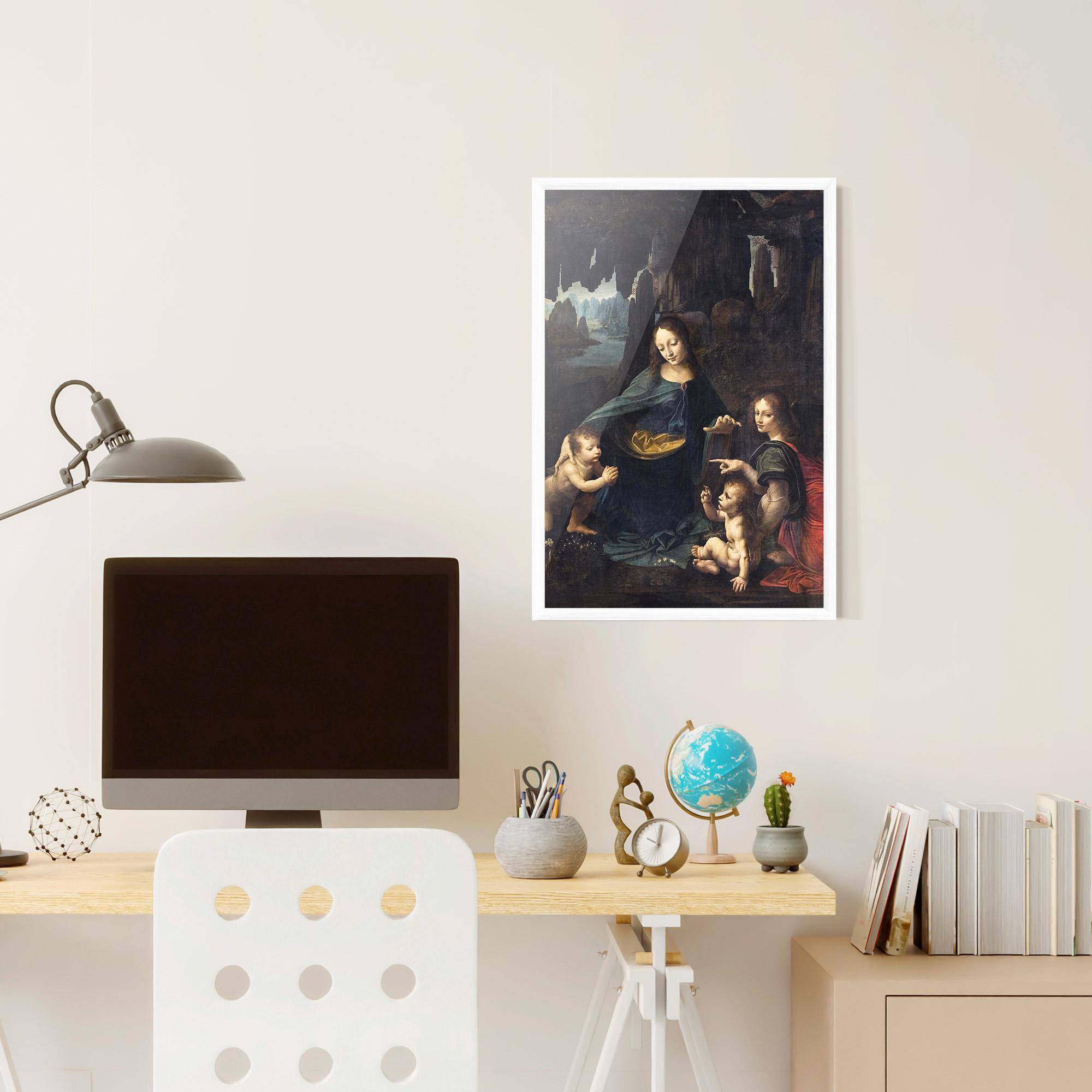 Gerahmte Poster The Virgin Of The Rocks Leonardo Da Vinci mockup 6
