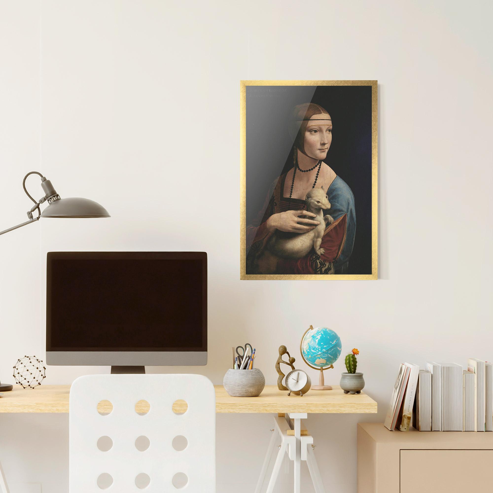 Gerahmte Poster Lady With An Ermine Leonardo Da Vinci mockup 6