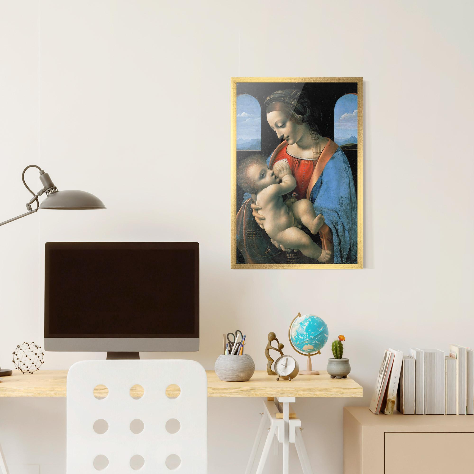 Gerahmte Poster Leonardo Da Vinci Attributed Madonna Litta mockup 6