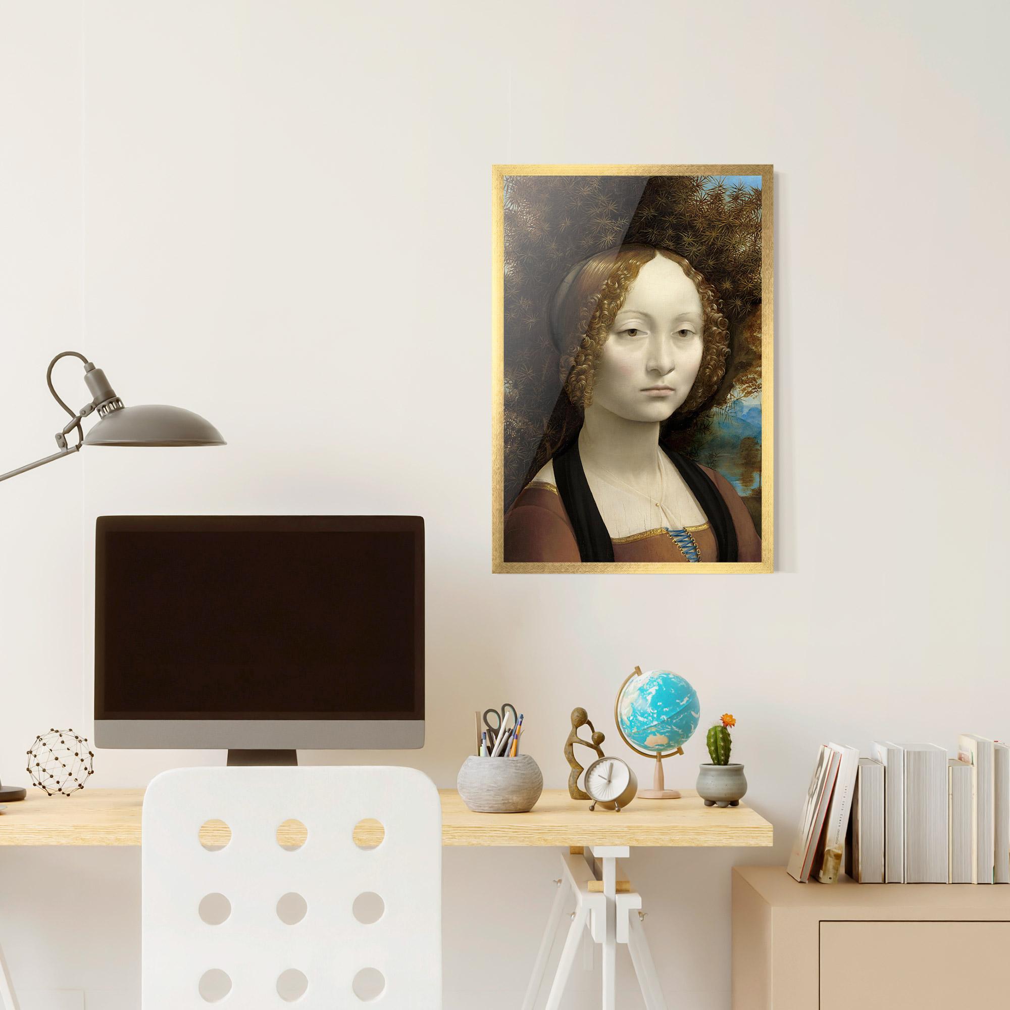 Gerahmte Poster Leonardo Da Vinci Ginevra De Benci mockup 6