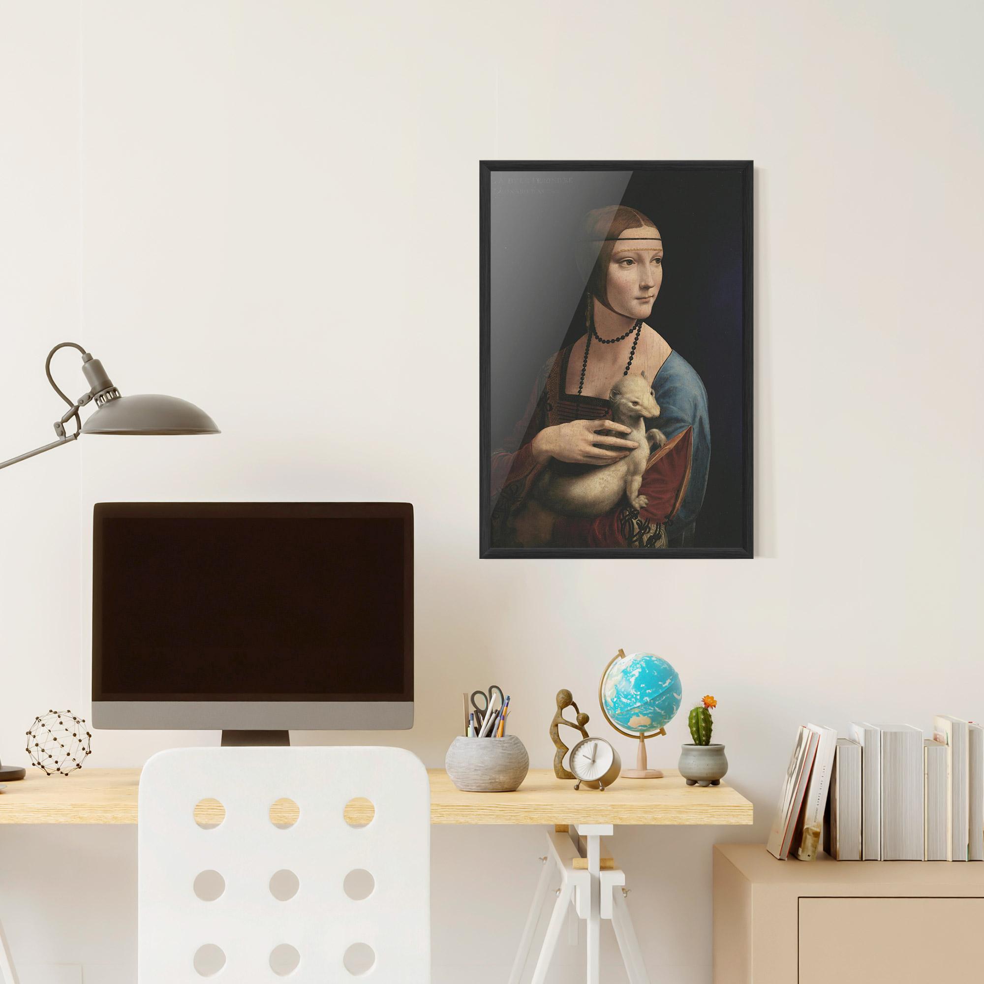 Gerahmte Poster Lady With An Ermine Leonardo Da Vinci mockup 6