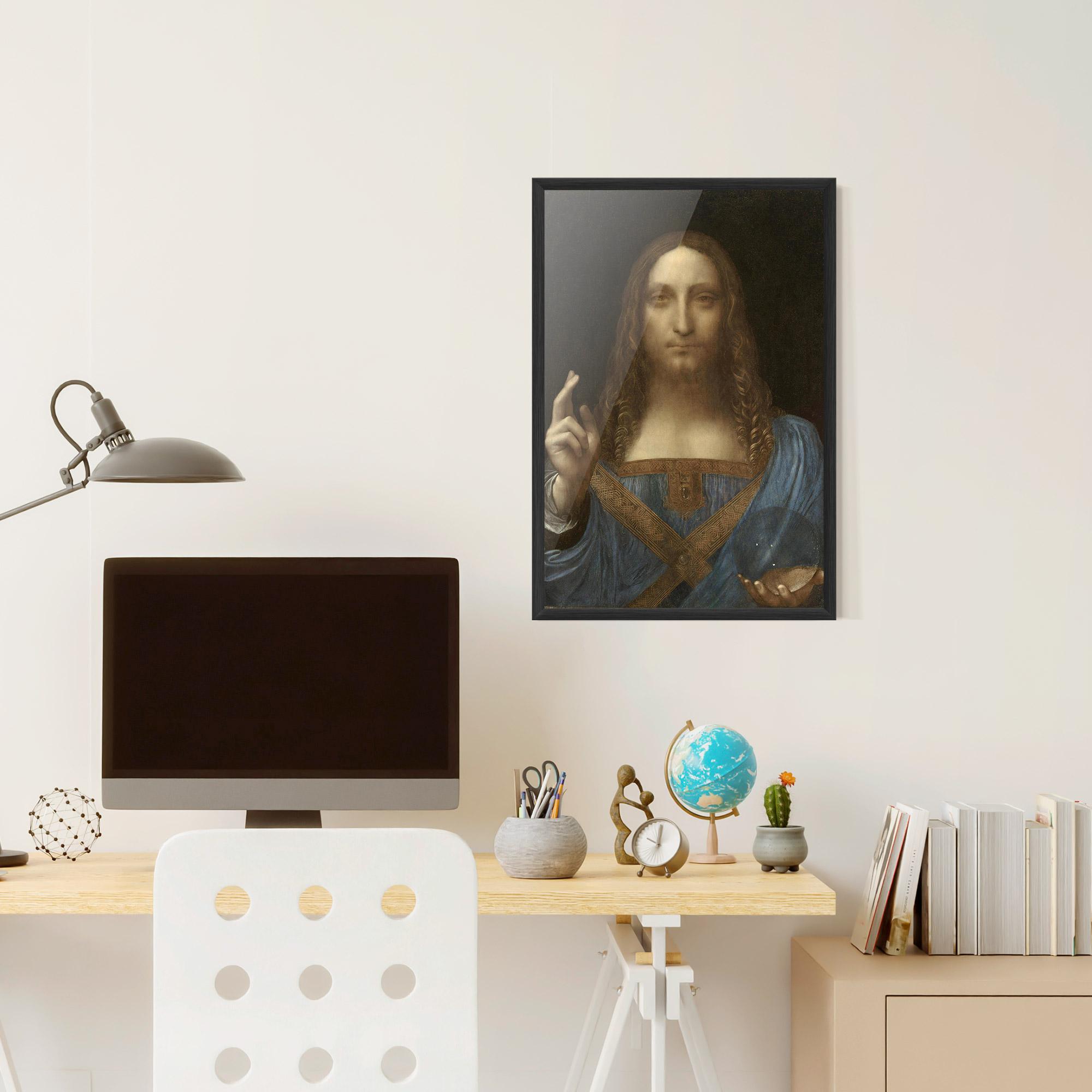 Gerahmte Poster Leonardo Da Vinci Salvator Mundi mockup 6