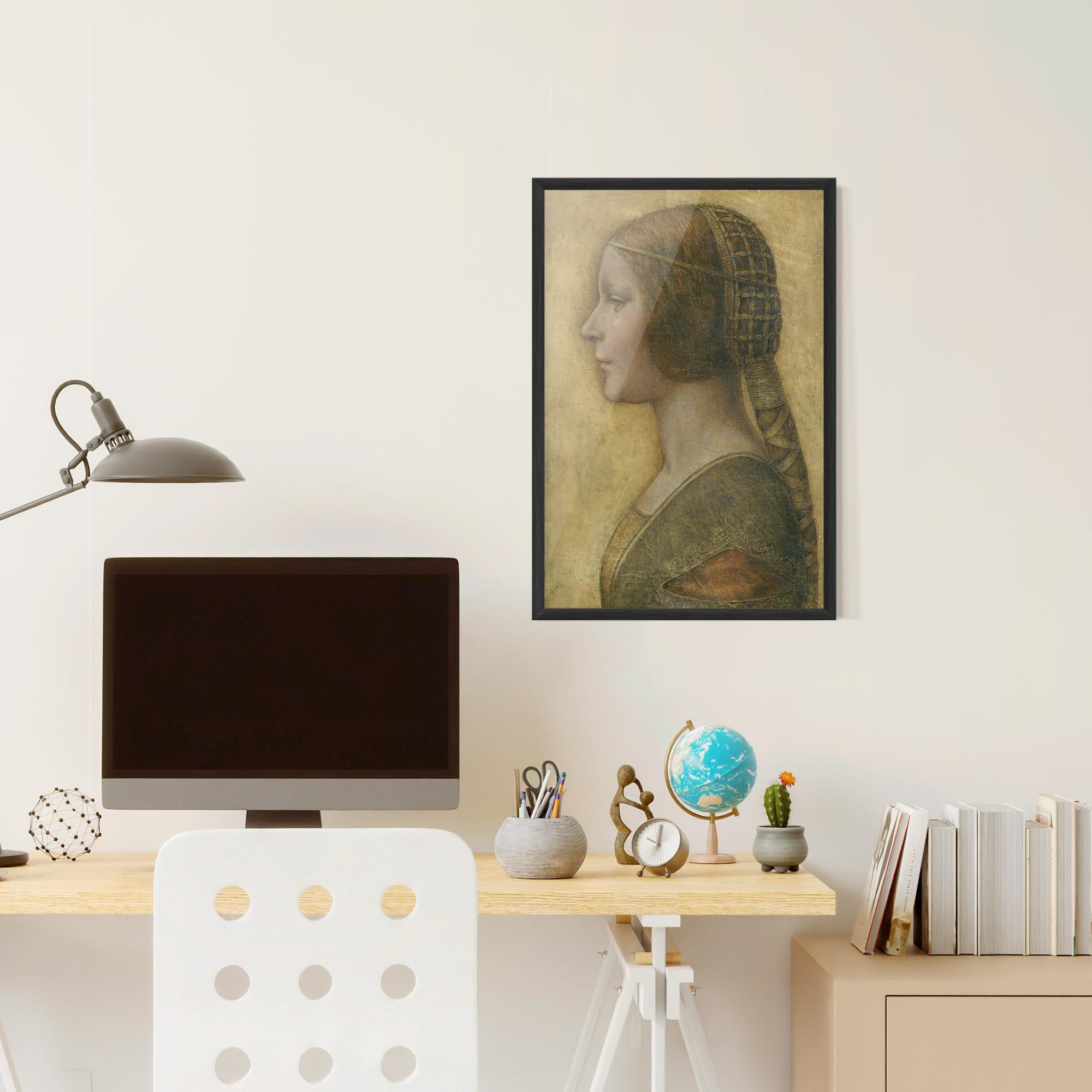 Gerahmte Poster Profile Of A Young Fiancee Da Vinci mockup 6