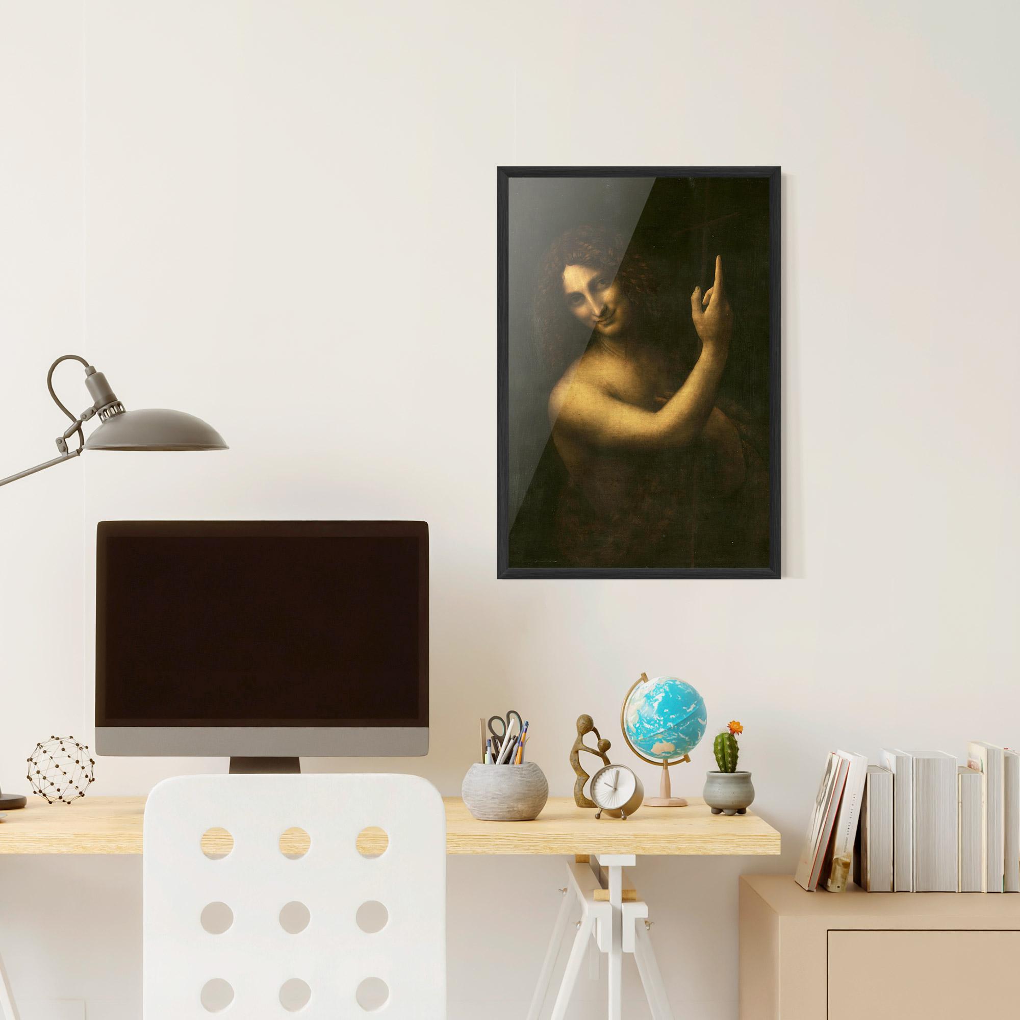 Gerahmte Poster Seonardo Da Vinci Saint John The Baptist mockup 6