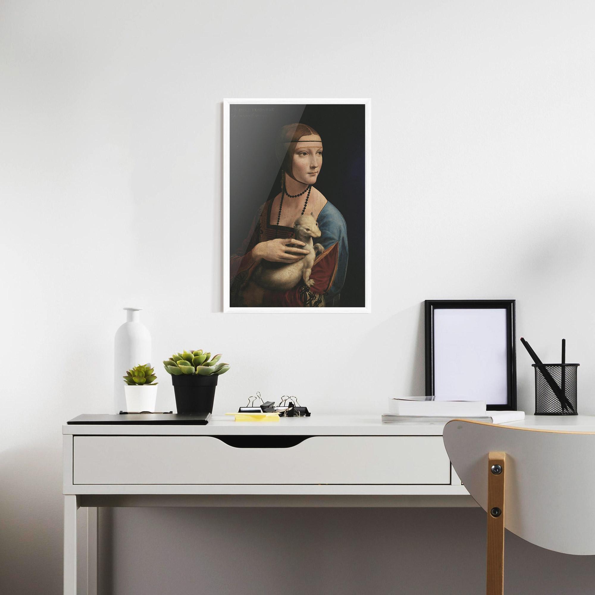 Gerahmte Poster Lady With An Ermine Leonardo Da Vinci mockup 7