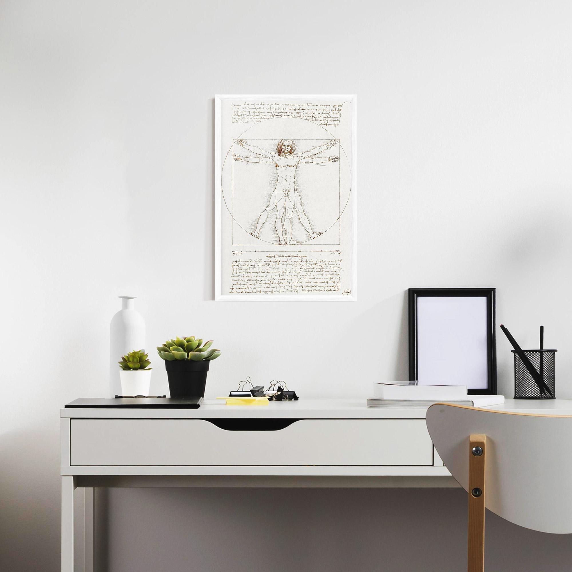Gerahmte Poster Leonardo Da Vinci's Vitruvian Man mockup 7