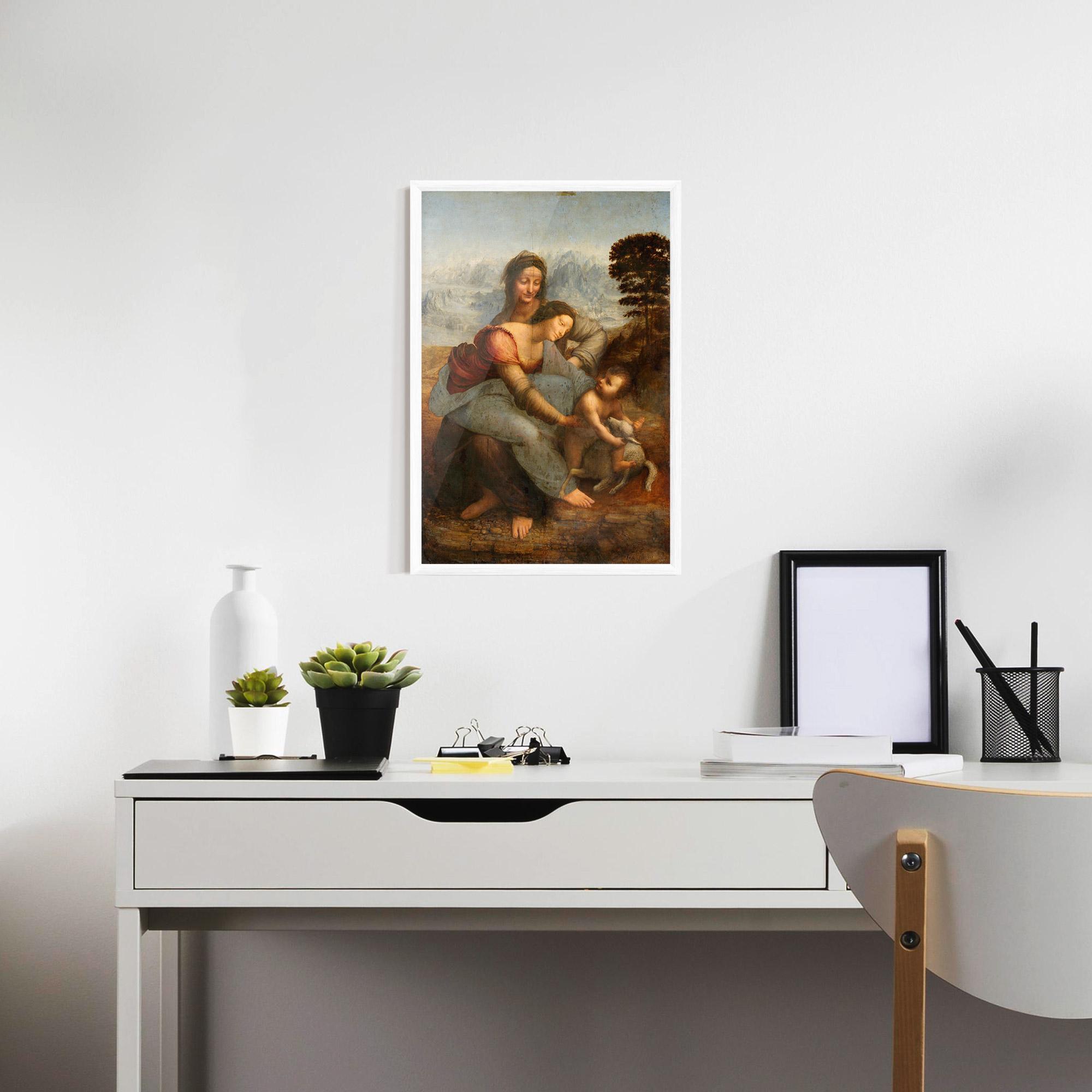 Gerahmte Poster Leonardo Da Vinci Virgin And Child With St Anne mockup 7