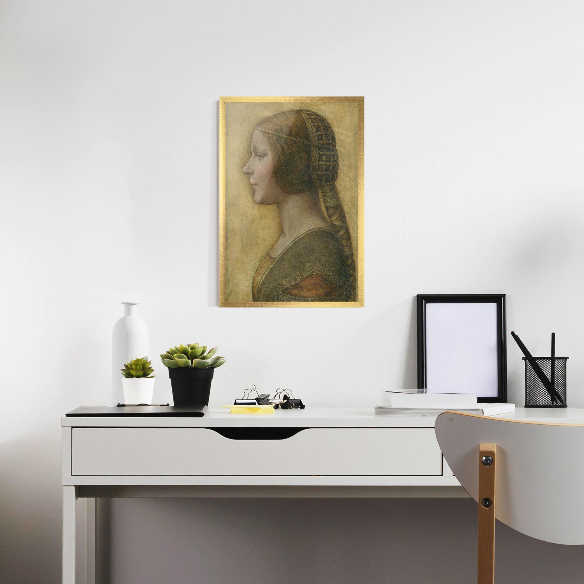 Gerahmte Poster Profile Of A Young Fiancee Da Vinci mockup 7