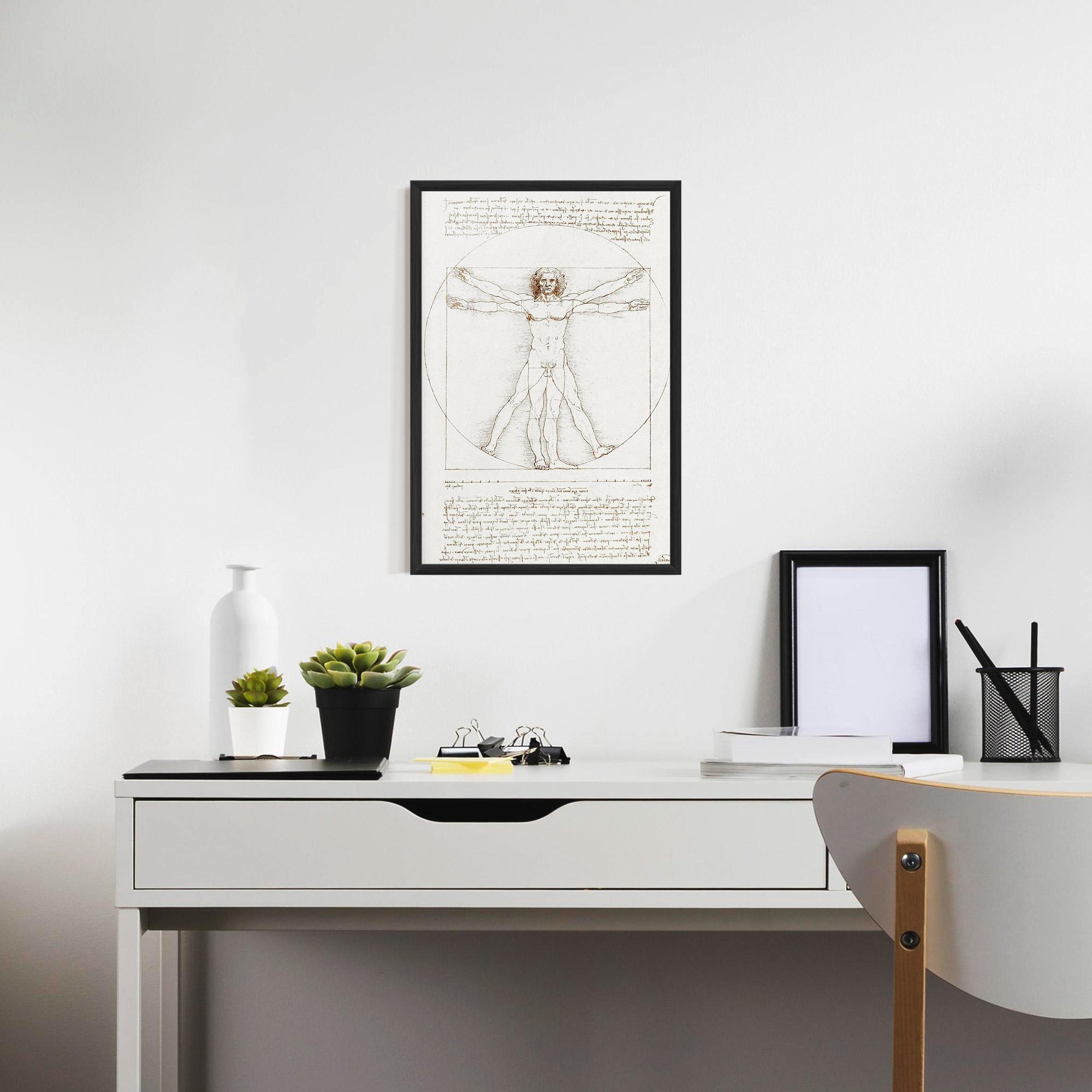 Gerahmte Poster Leonardo Da Vinci's Vitruvian Man mockup 7