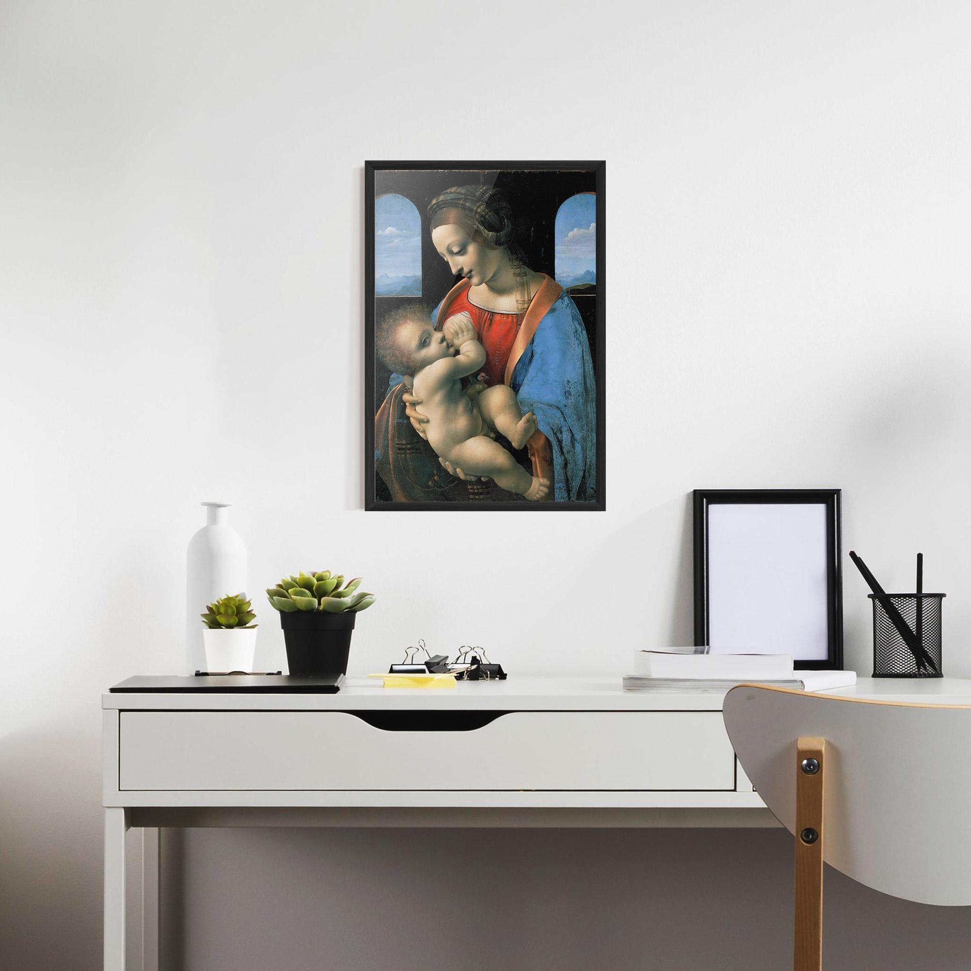 Gerahmte Poster Leonardo Da Vinci Attributed Madonna Litta mockup 7