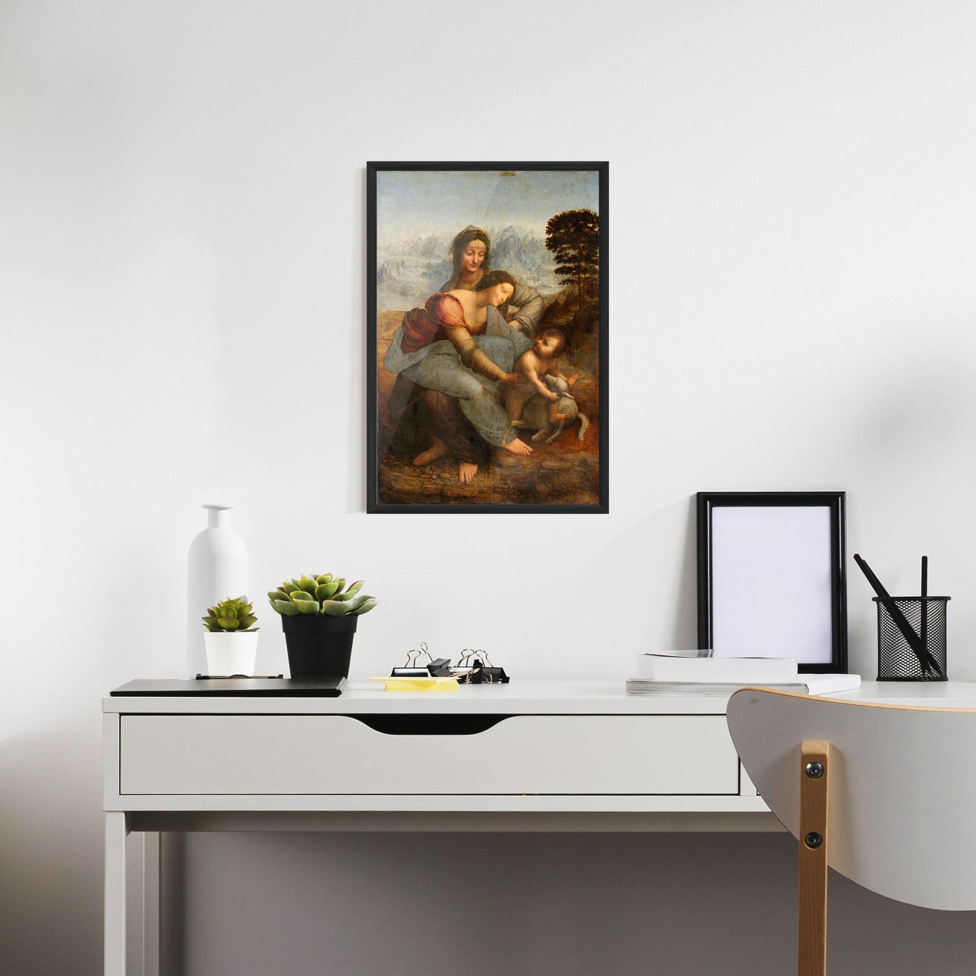 Gerahmte Poster Leonardo Da Vinci Virgin And Child With St Anne mockup 7