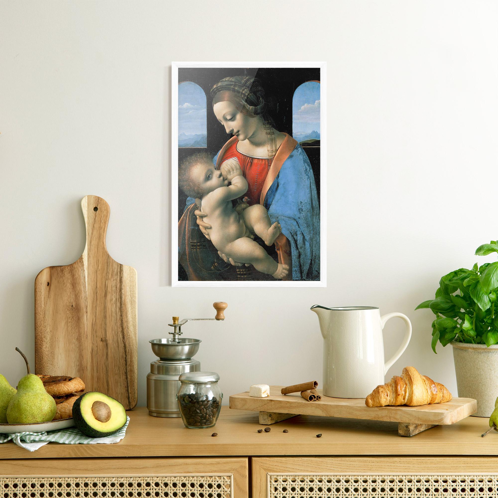 Gerahmte Poster Leonardo Da Vinci Attributed Madonna Litta mockup 8