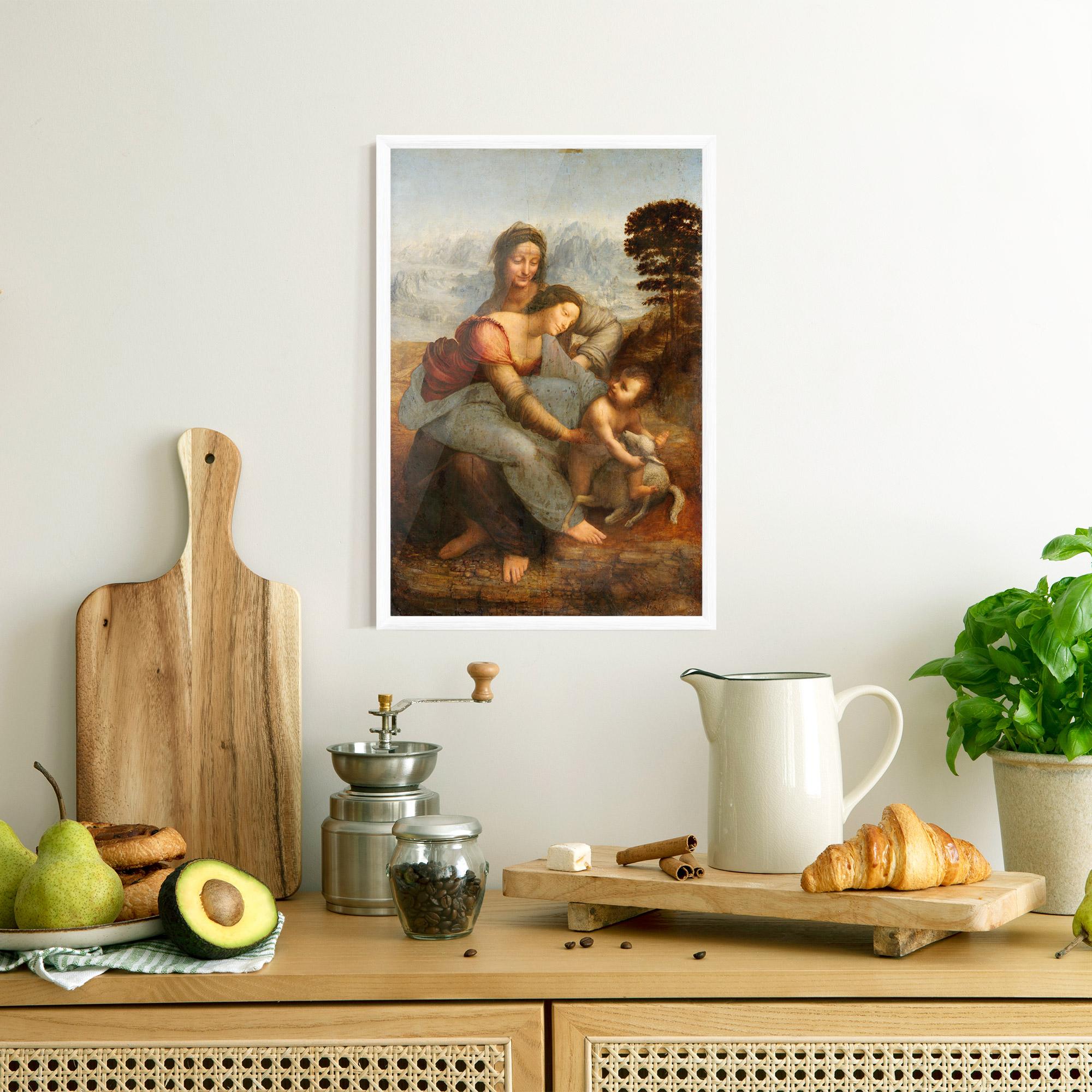 Gerahmte Poster Leonardo Da Vinci Virgin And Child With St Anne mockup 8