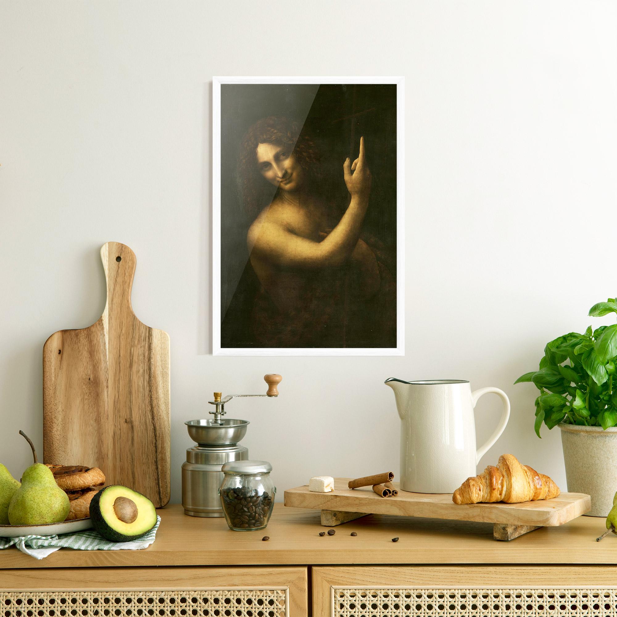Gerahmte Poster Seonardo Da Vinci Saint John The Baptist mockup 8