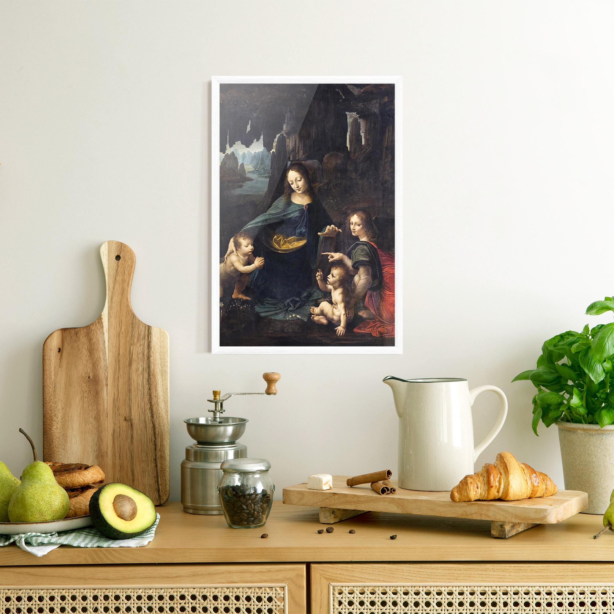 Gerahmte Poster The Virgin Of The Rocks Leonardo Da Vinci mockup 8