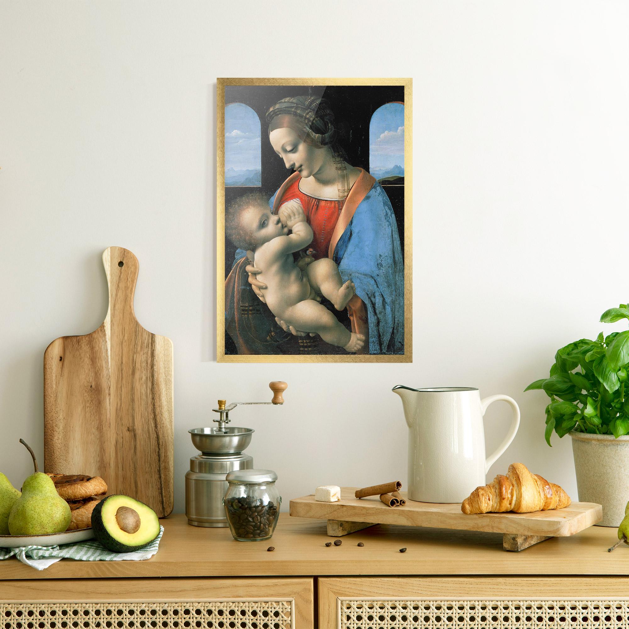 Gerahmte Poster Leonardo Da Vinci Attributed Madonna Litta mockup 8