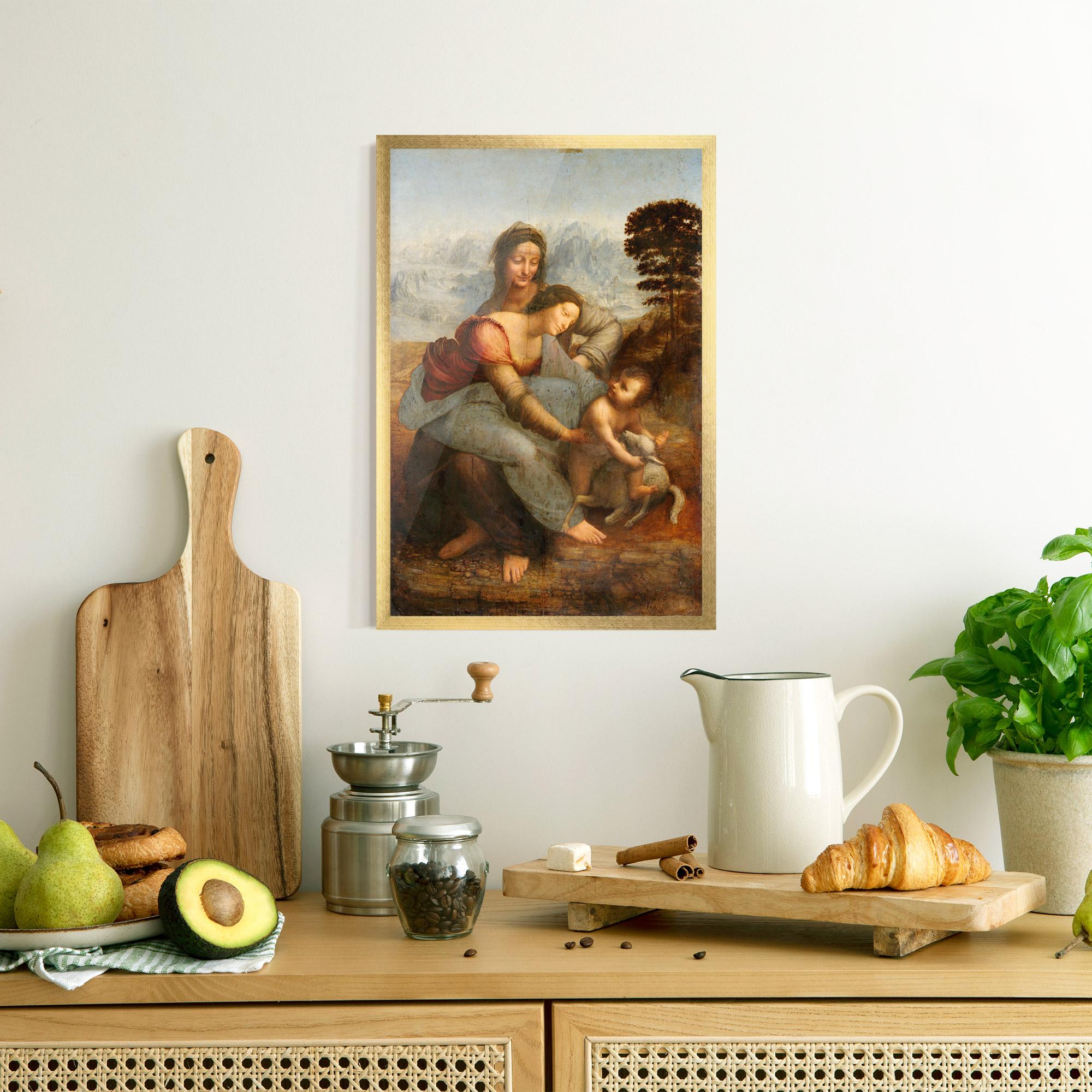 Gerahmte Poster Leonardo Da Vinci Virgin And Child With St Anne mockup 8