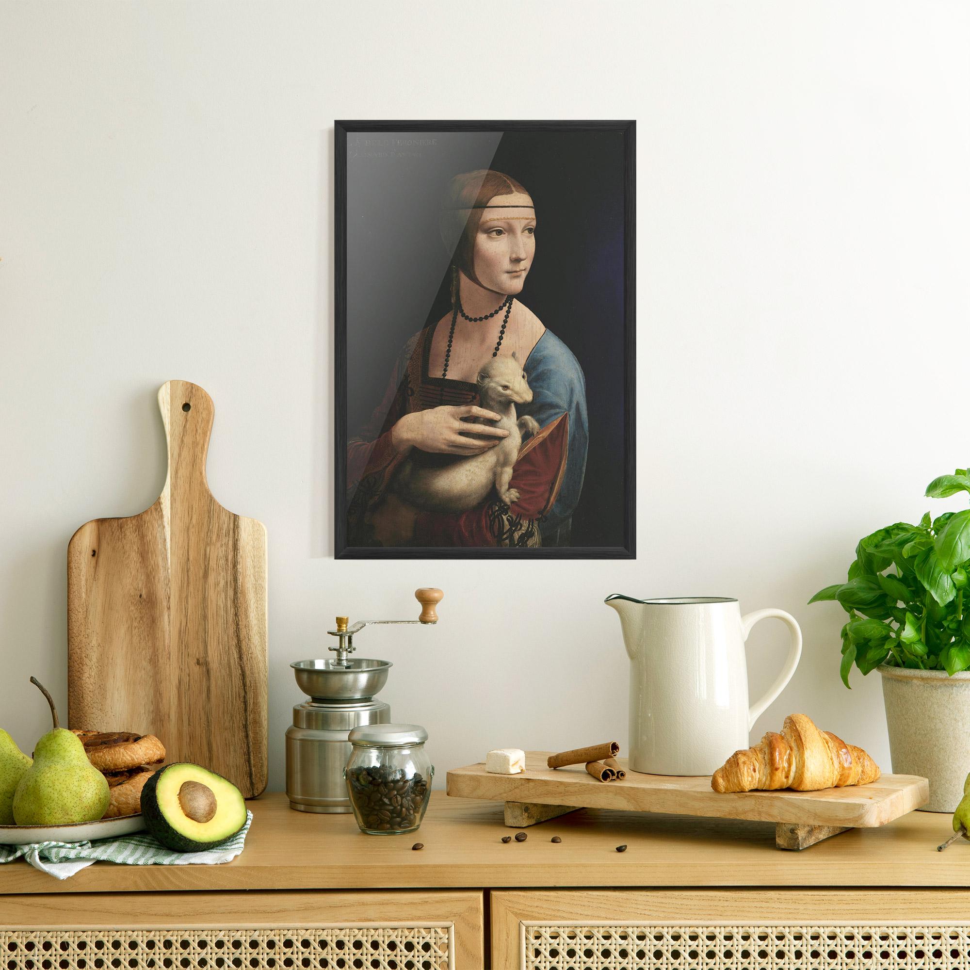 Gerahmte Poster Lady With An Ermine Leonardo Da Vinci mockup 8