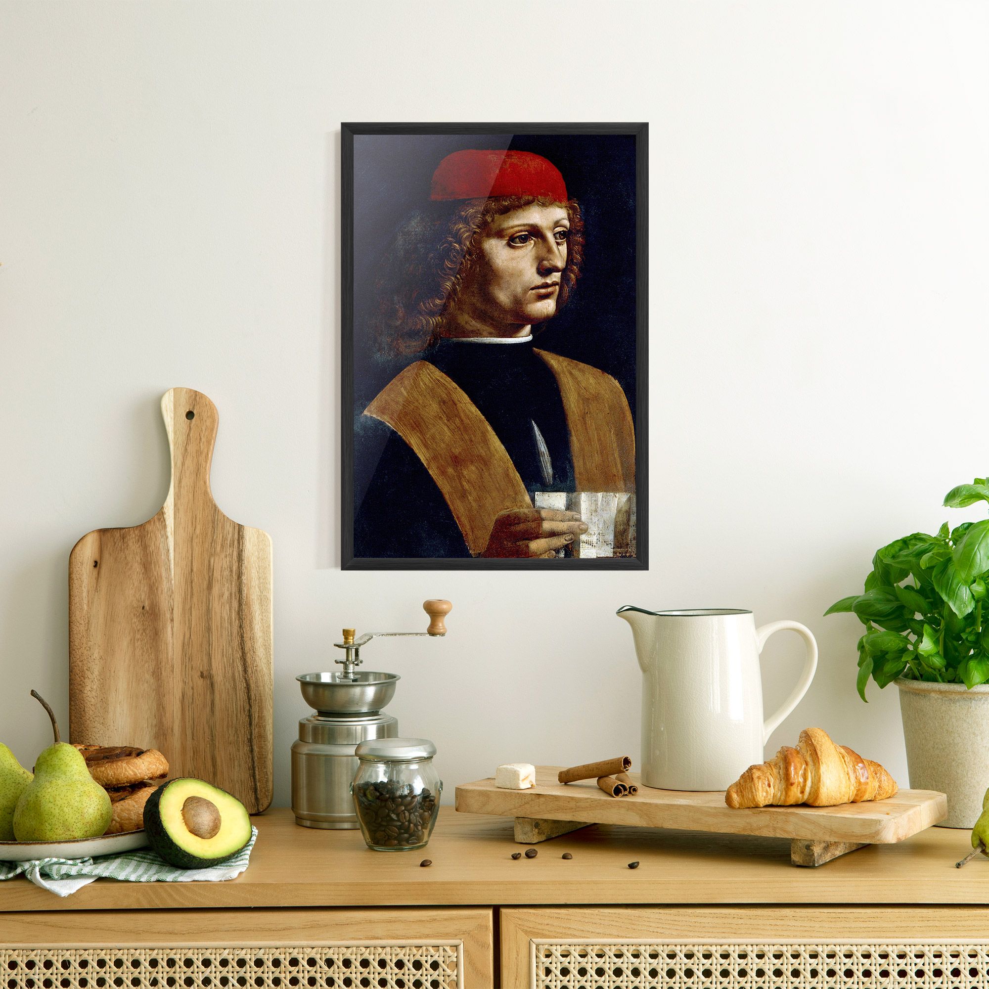 Leonardo Da Vinci's The Portrait Of A Musician mockup 8