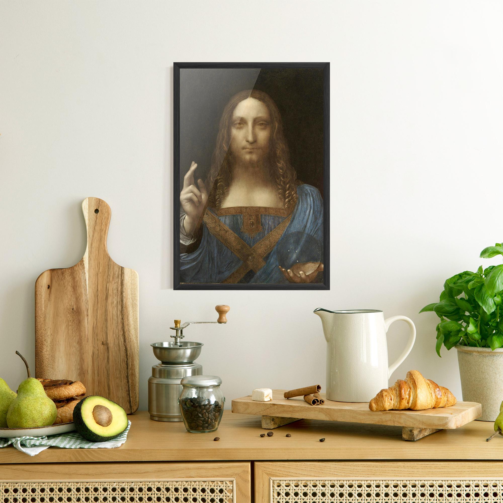 Gerahmte Poster Leonardo Da Vinci Salvator Mundi mockup 8