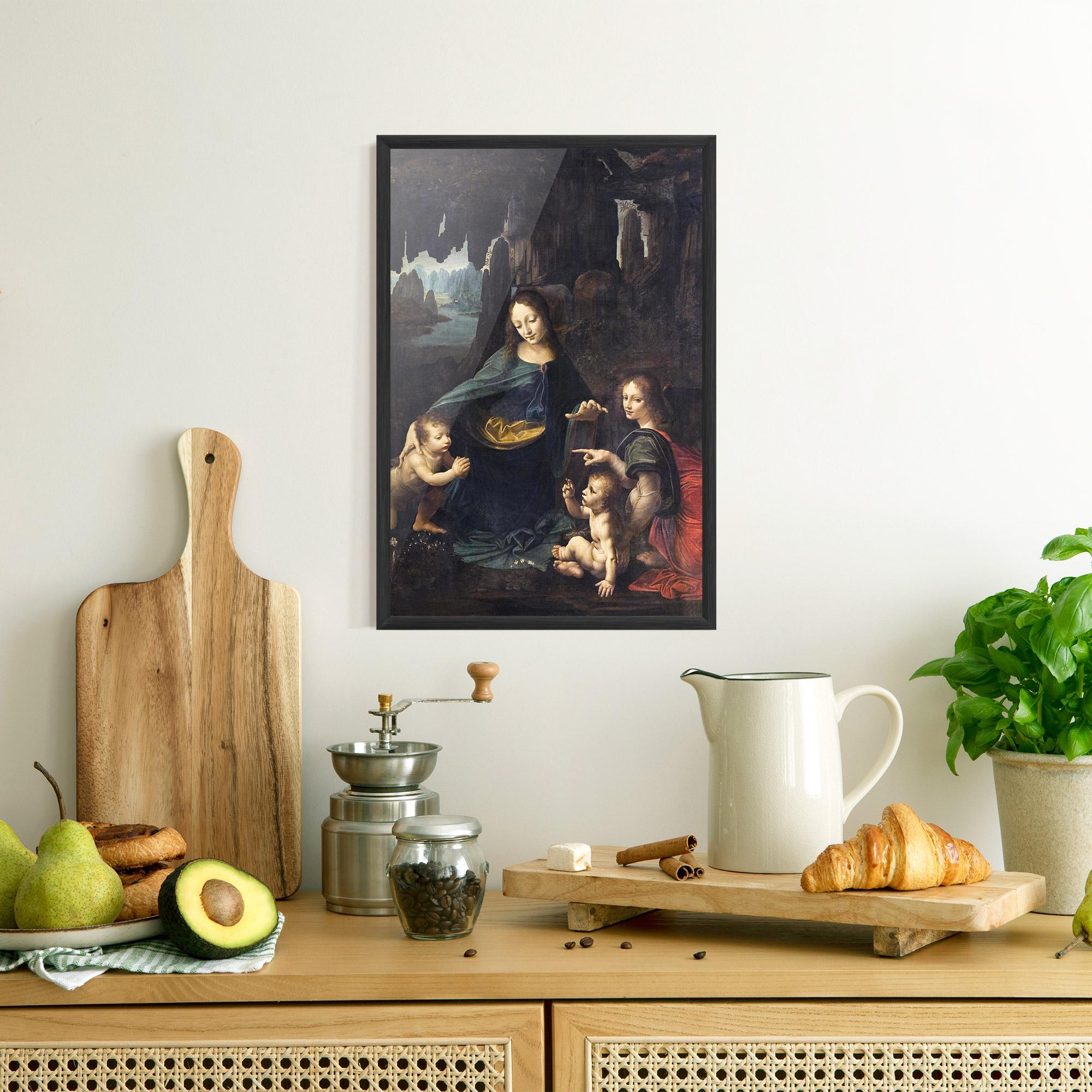 Gerahmte Poster The Virgin Of The Rocks Leonardo Da Vinci mockup 8