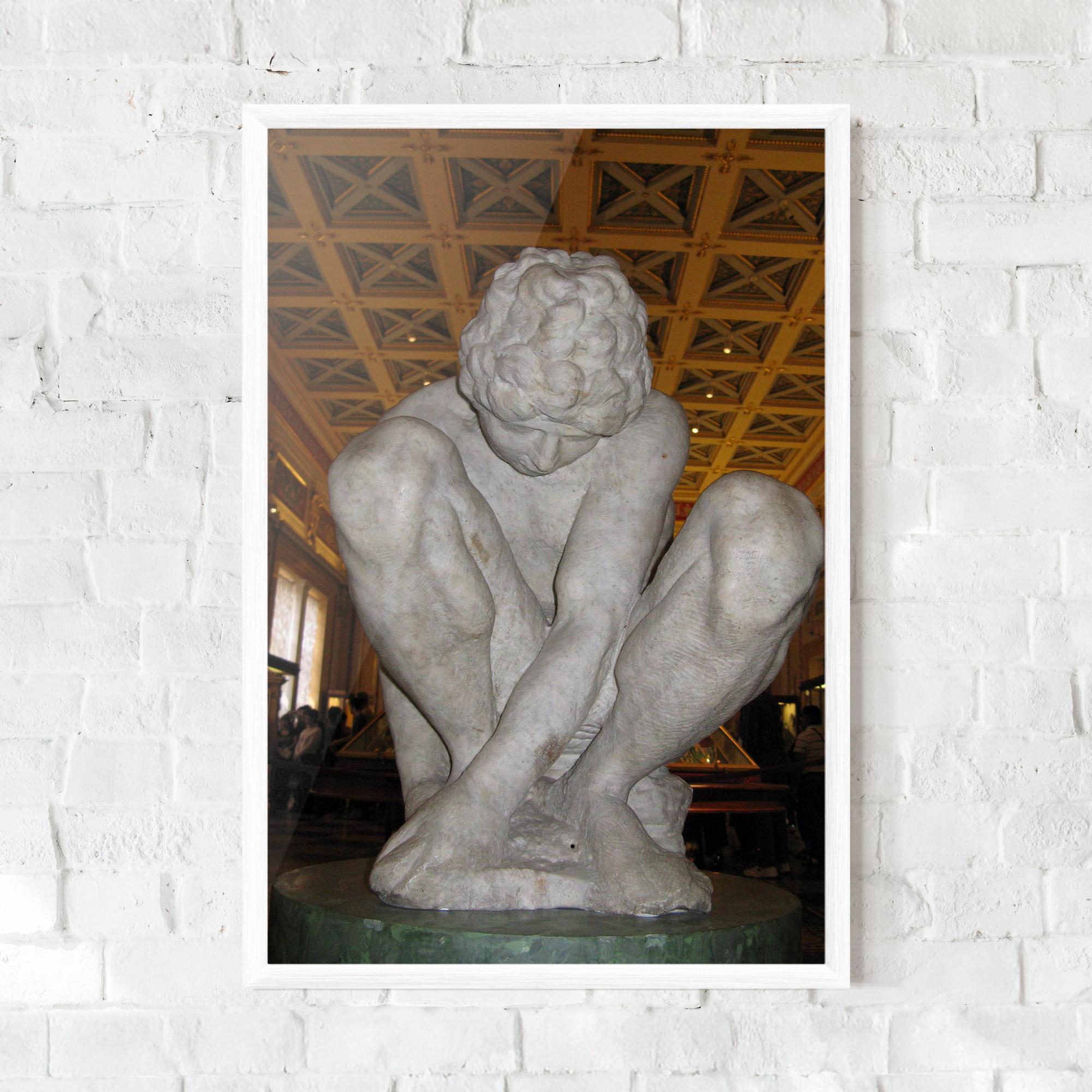 Gerahmte Poster Crouching Boy mockup 0