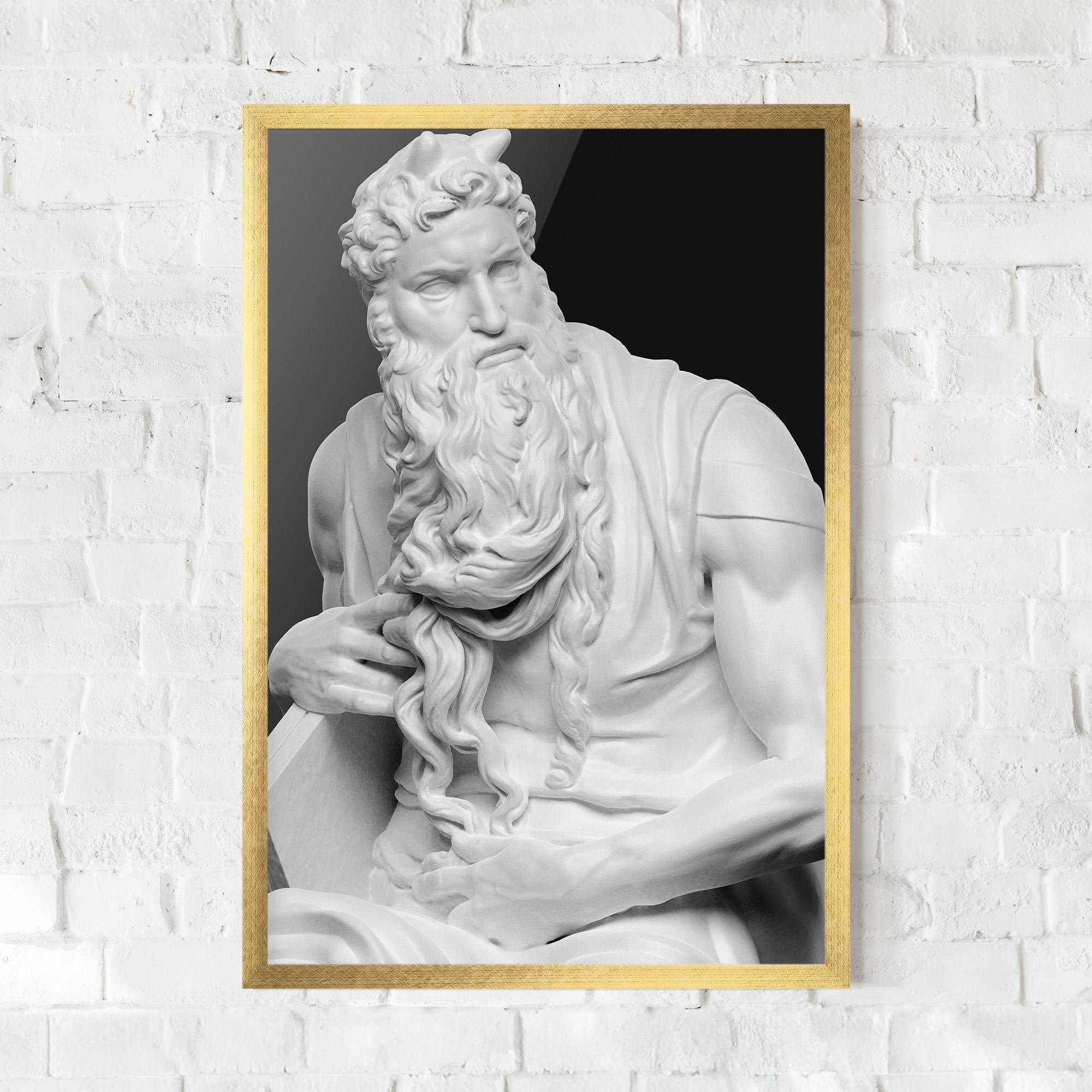 Gerahmte Poster Moses Statue mockup 0