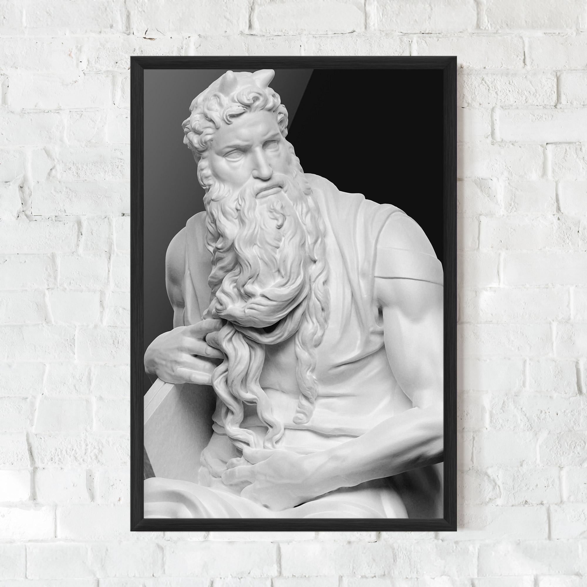 Gerahmte Poster Moses Statue mockup 0