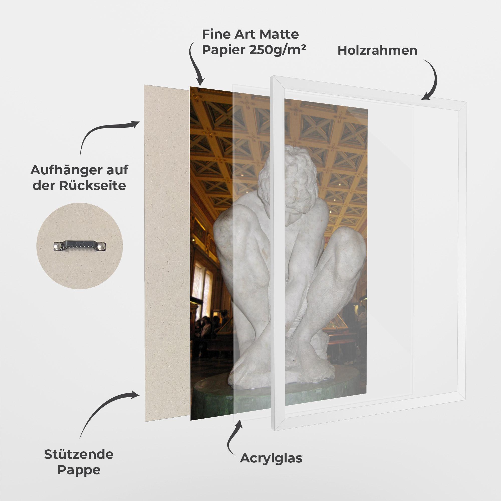 Gerahmte Poster Crouching Boy mockup 1